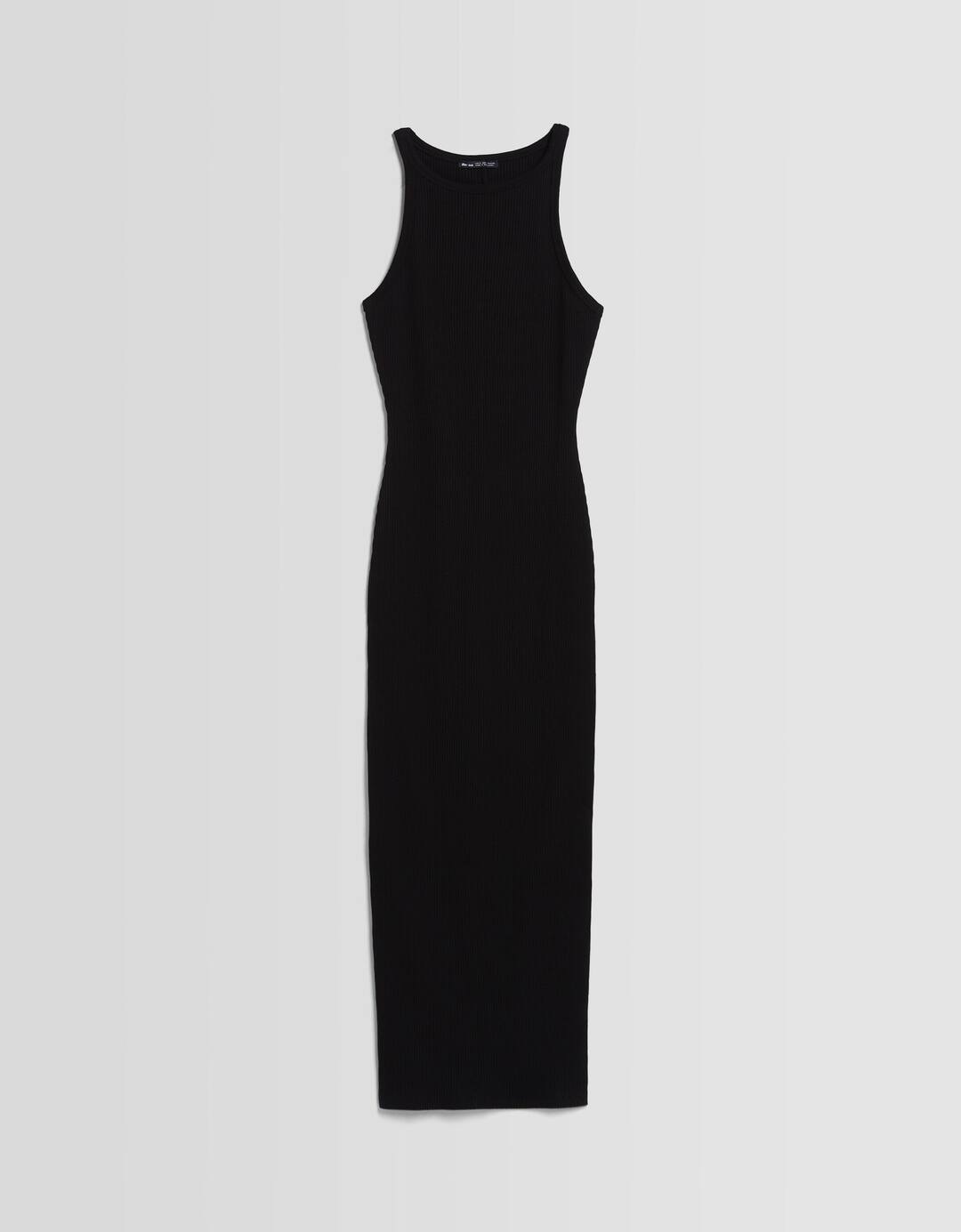 Vestido midi sin mangas rib