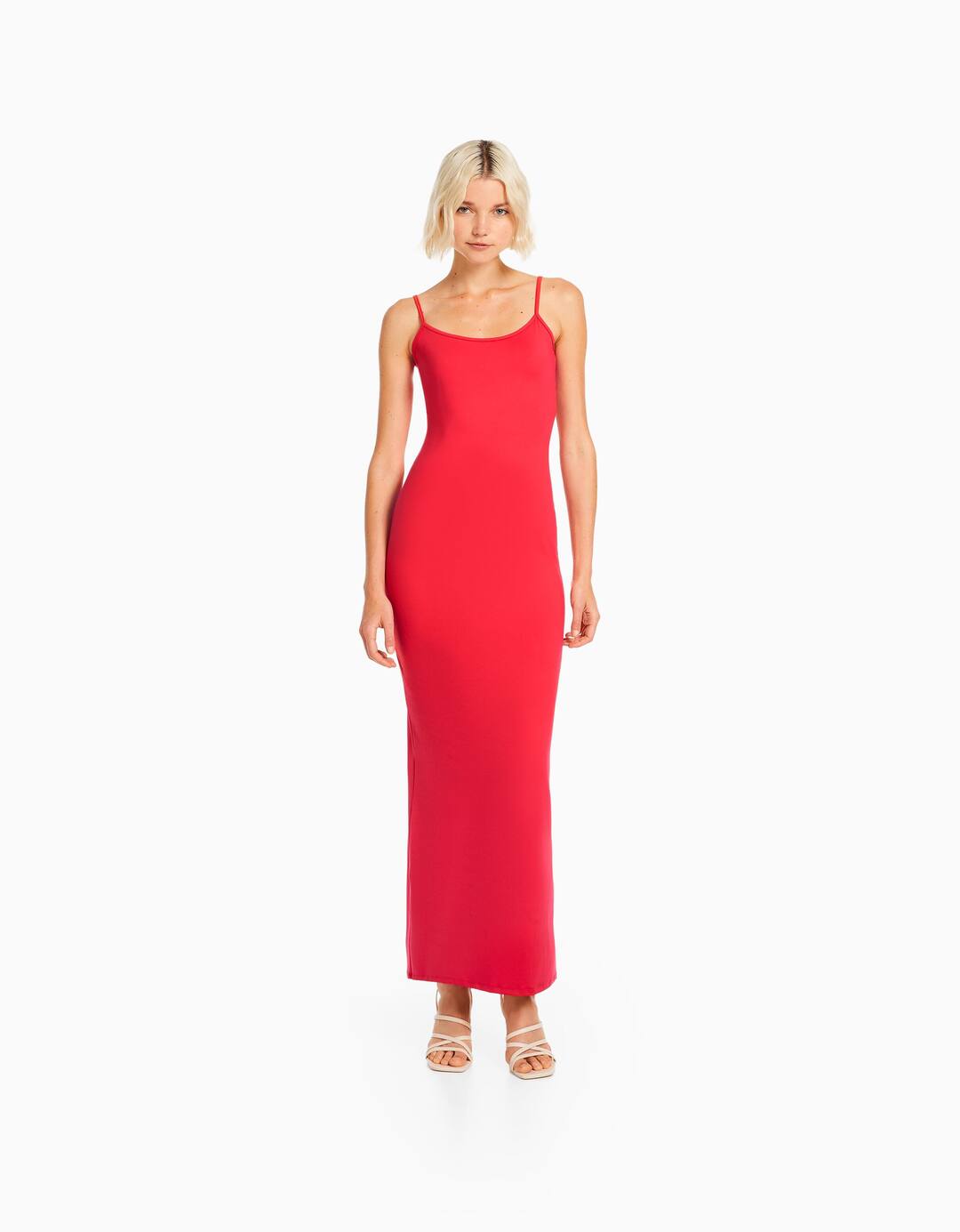 Fitted long strappy dress