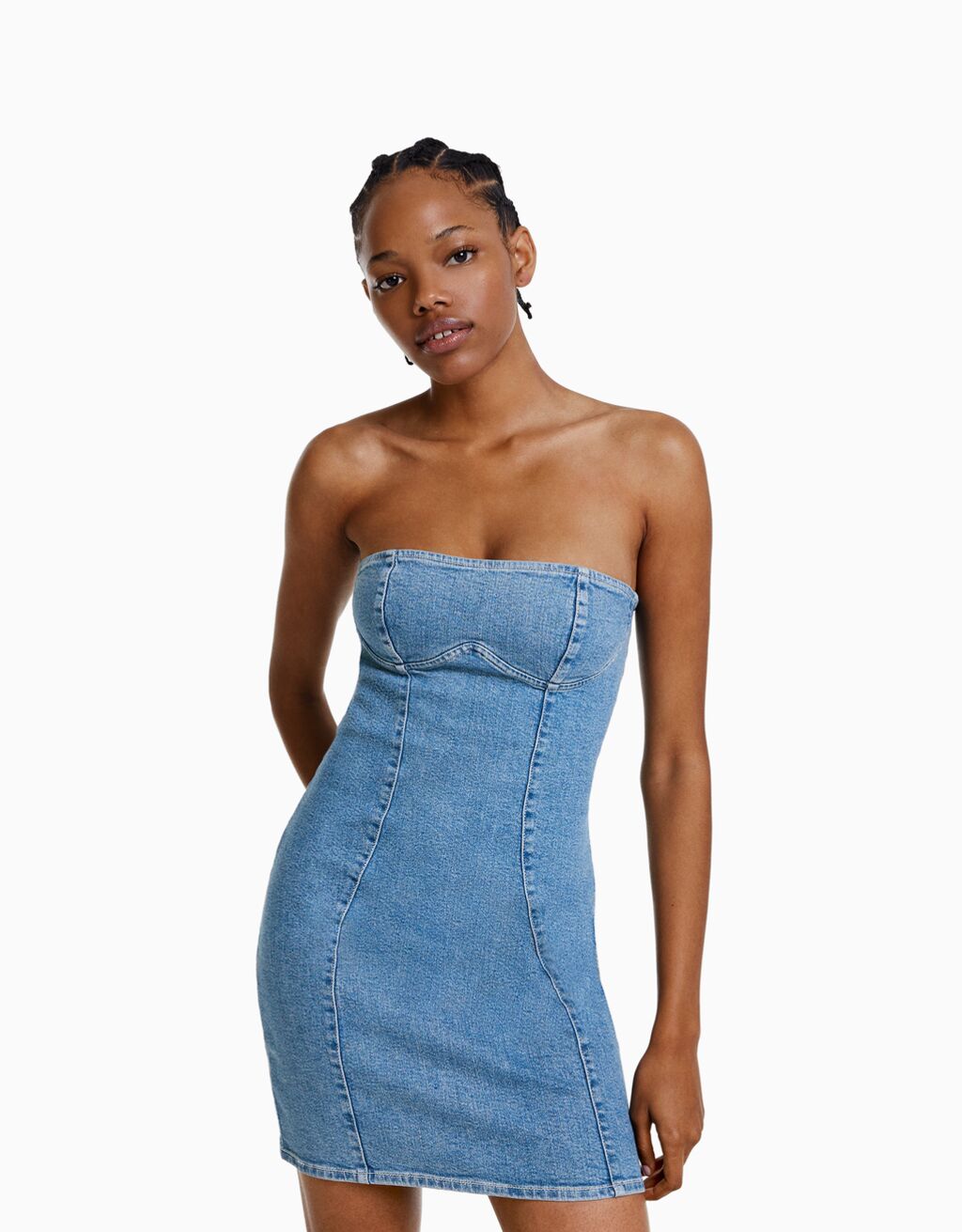 Denim Bandeau Dress