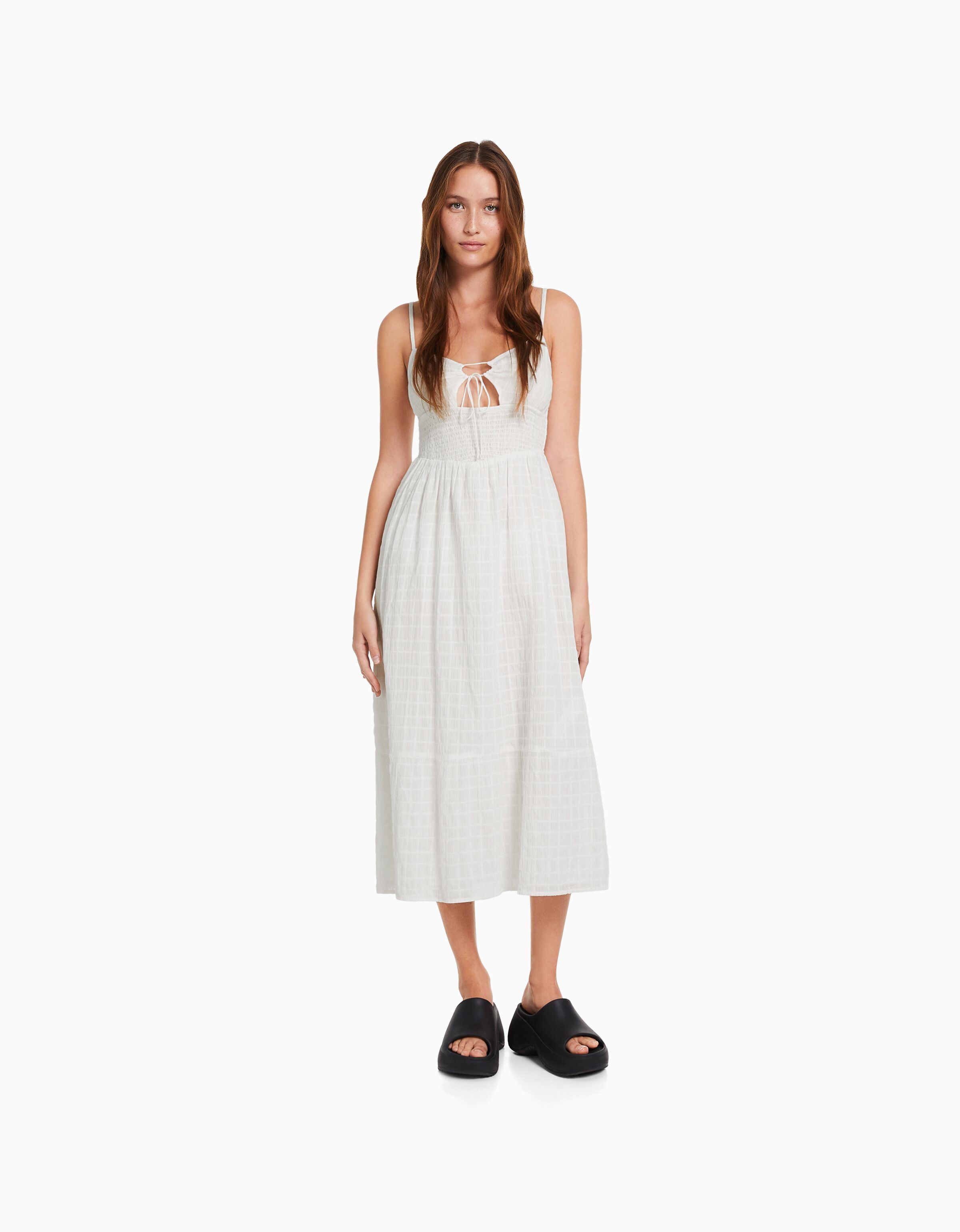 White strappy new arrivals midi dress