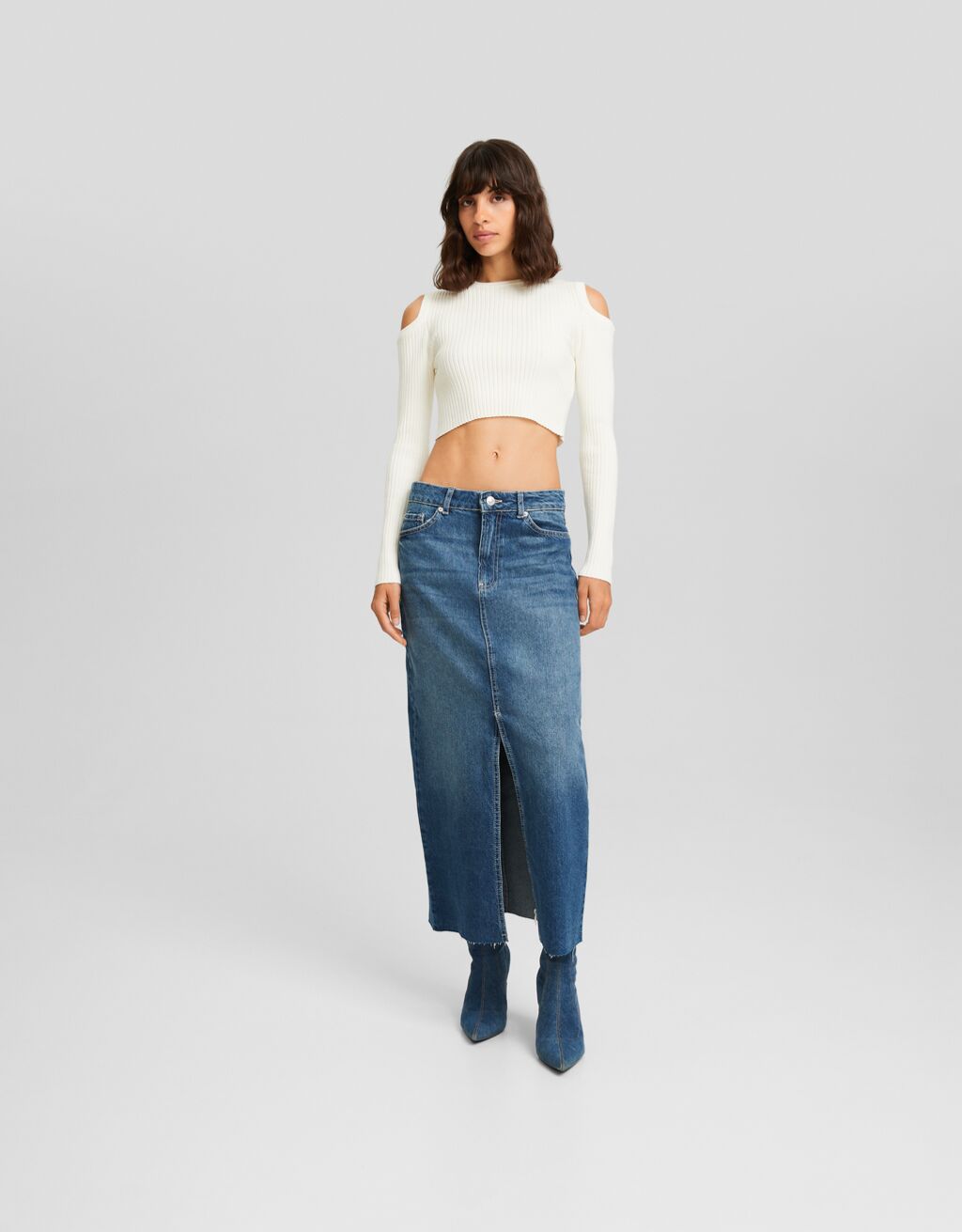 Denim skirt shop bershka