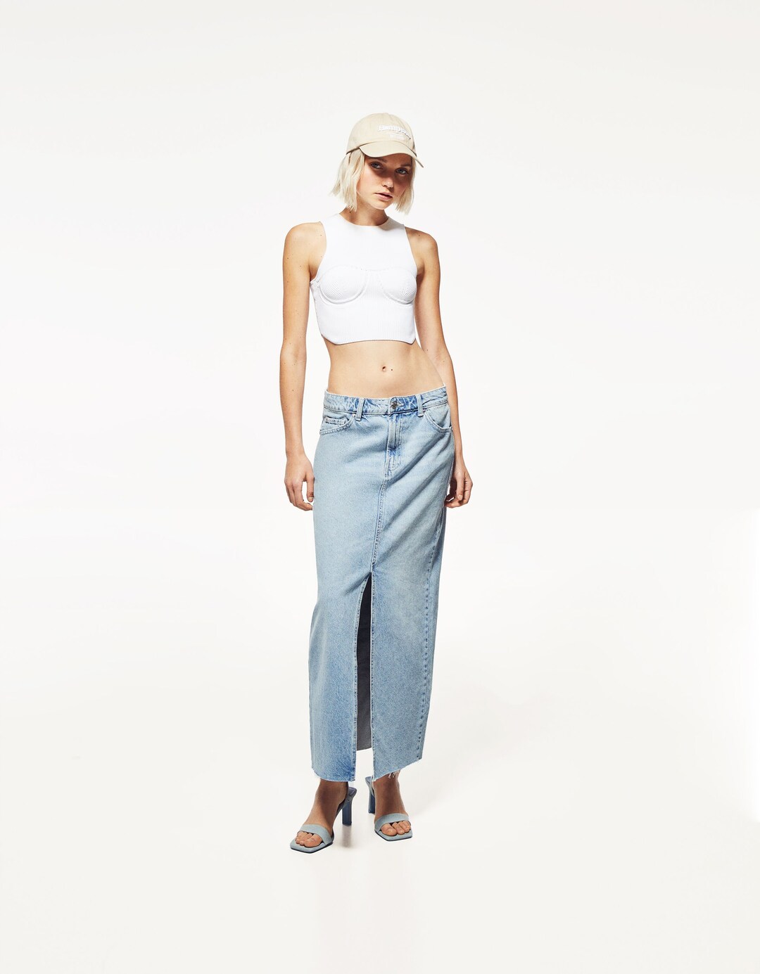 Falda denim larga