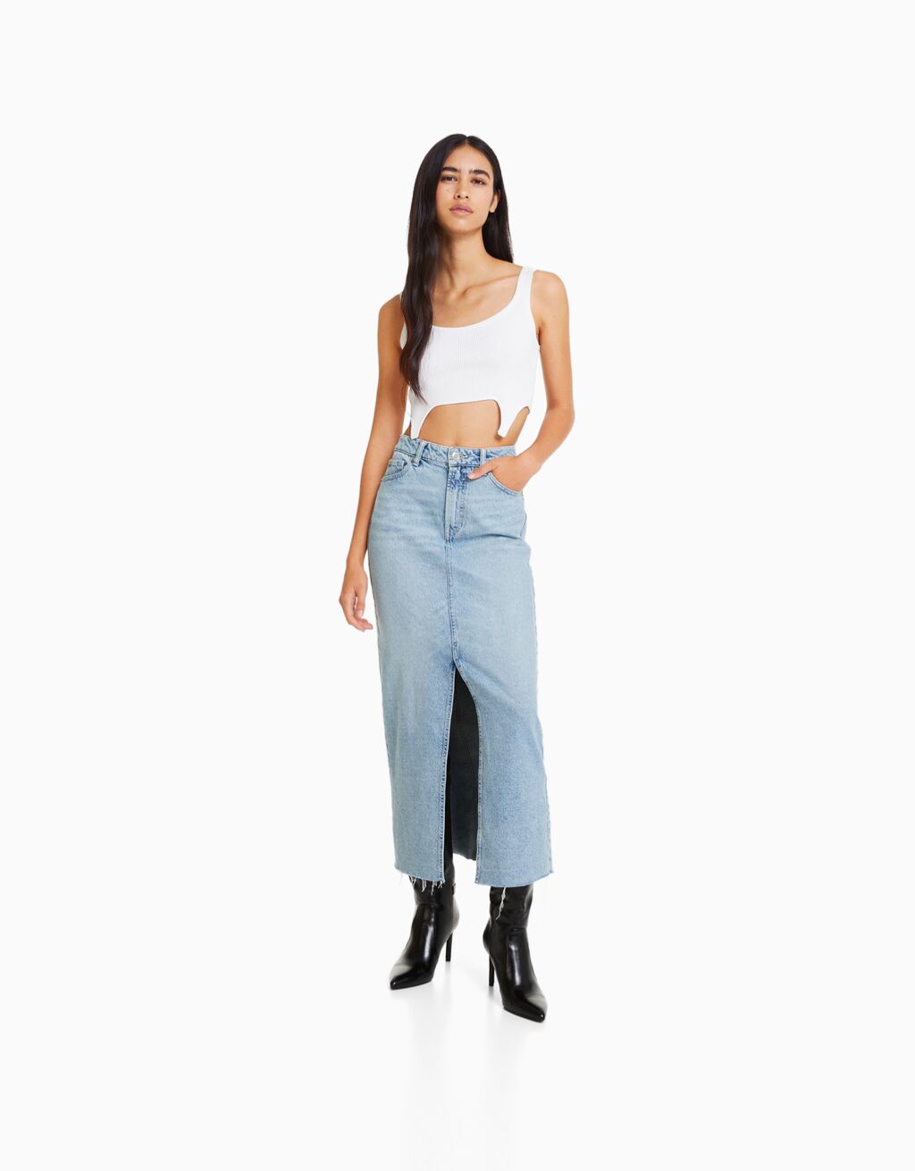 Denim shop skirt bershka