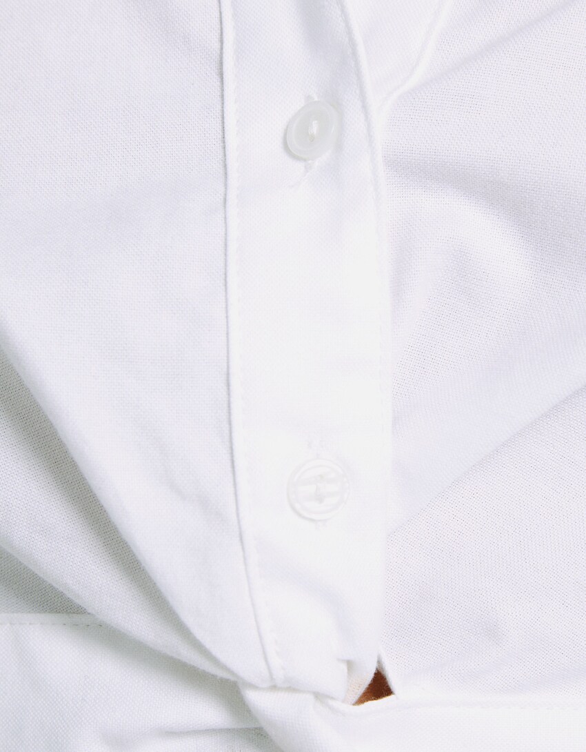 Camisa manga longa detalle cruzamento dianteiro-Branco-5