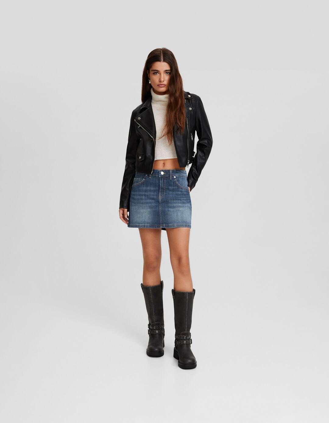 Denim mini skirt