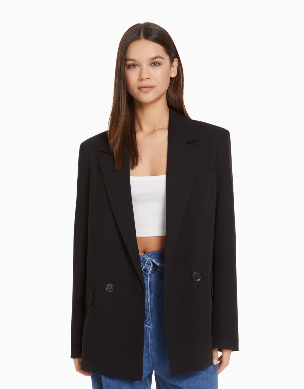 Regular fit feminine cut double breasted blazer Blazers Women