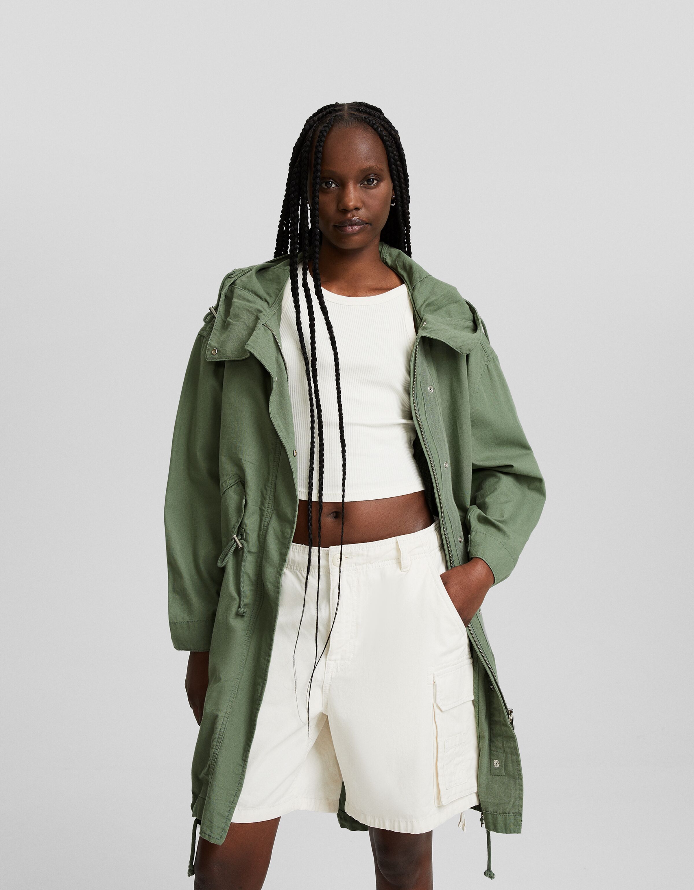 Bershka on sale parka coat