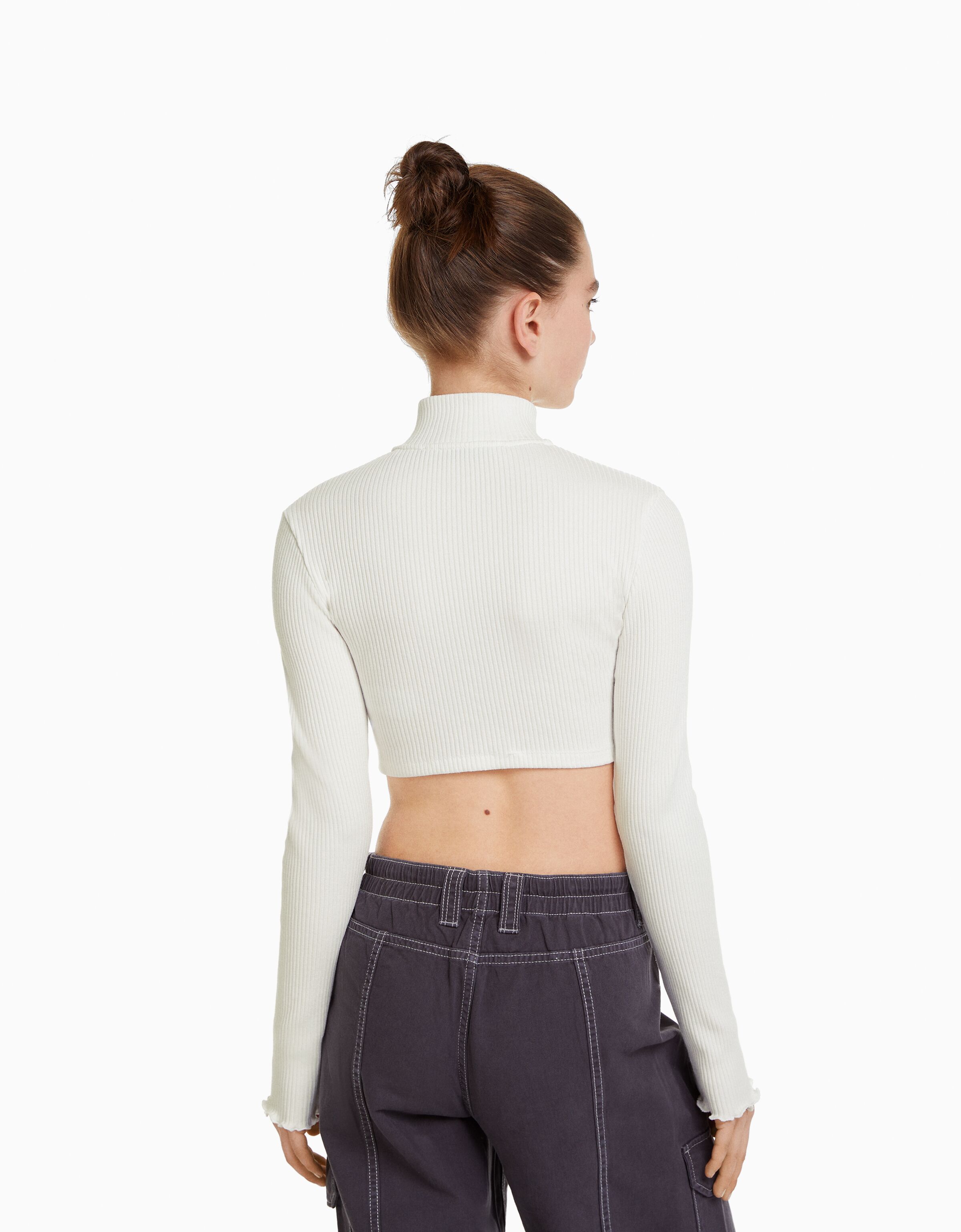 Bershka cropped zip up cardigan store