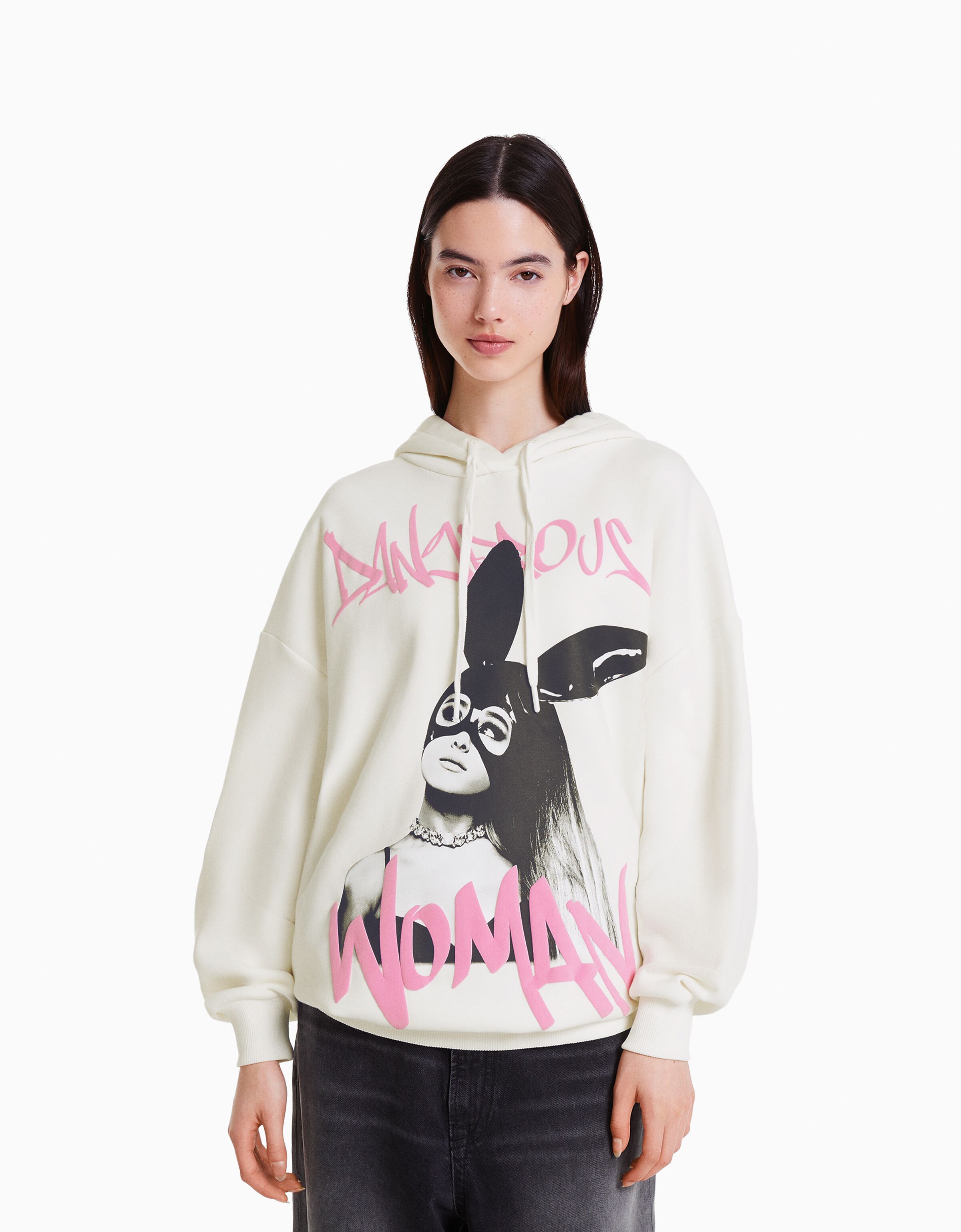 Sweat capuche imprim Ariana Grande