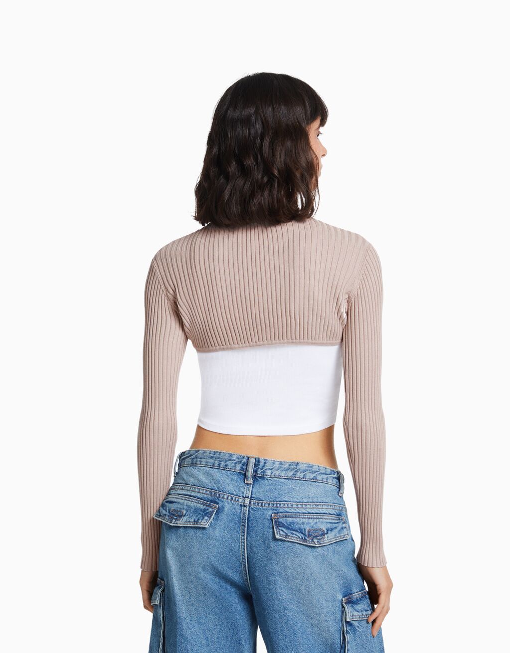Cropped arm warmer sweater BSK Teen Bershka