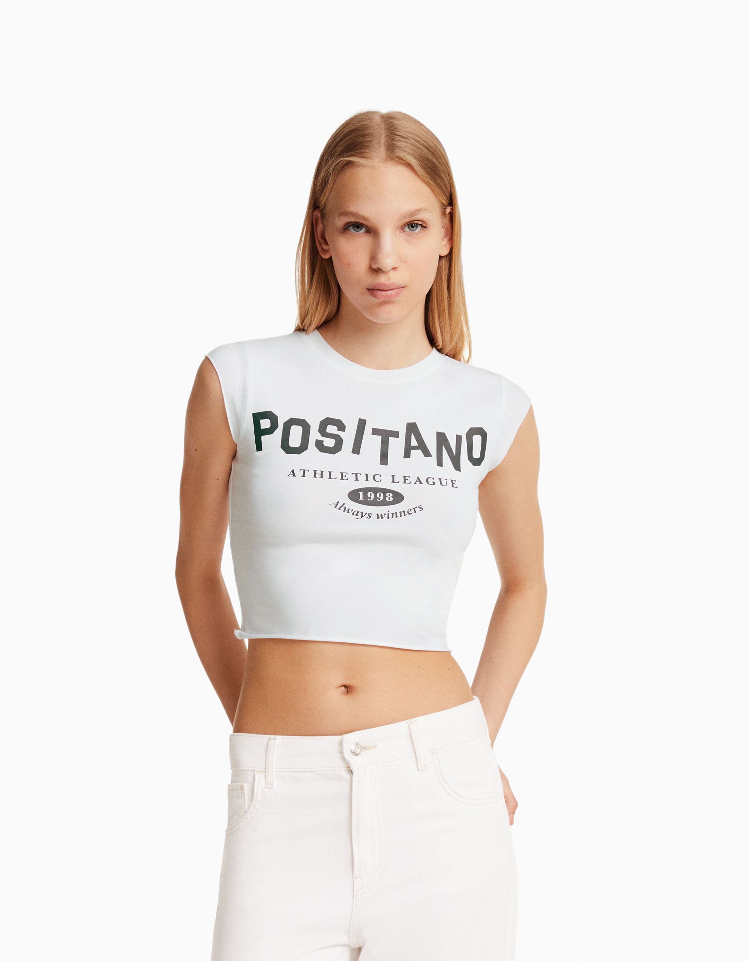 Camiseta manga corta cropped print Camisetas y tops BSK Teen