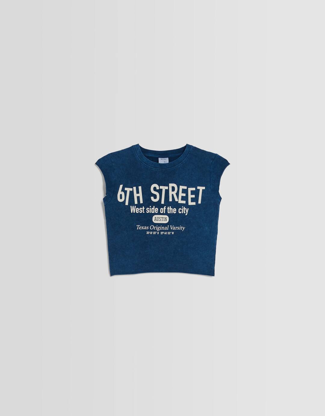 Camiseta manga corta cropped print