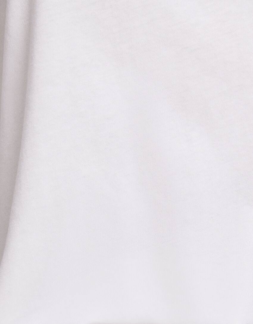 Oversized short sleeve T-shirt-White-5
