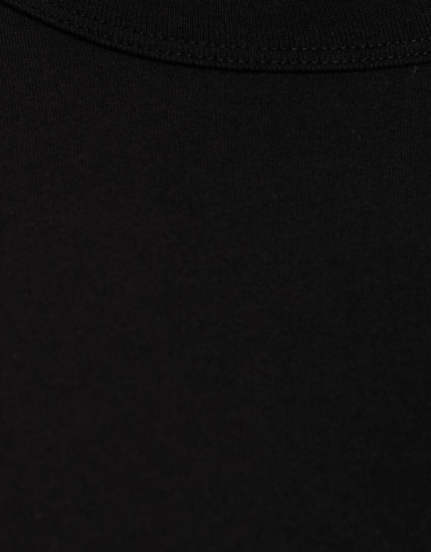 Oversized short sleeve T-shirt-Black-5
