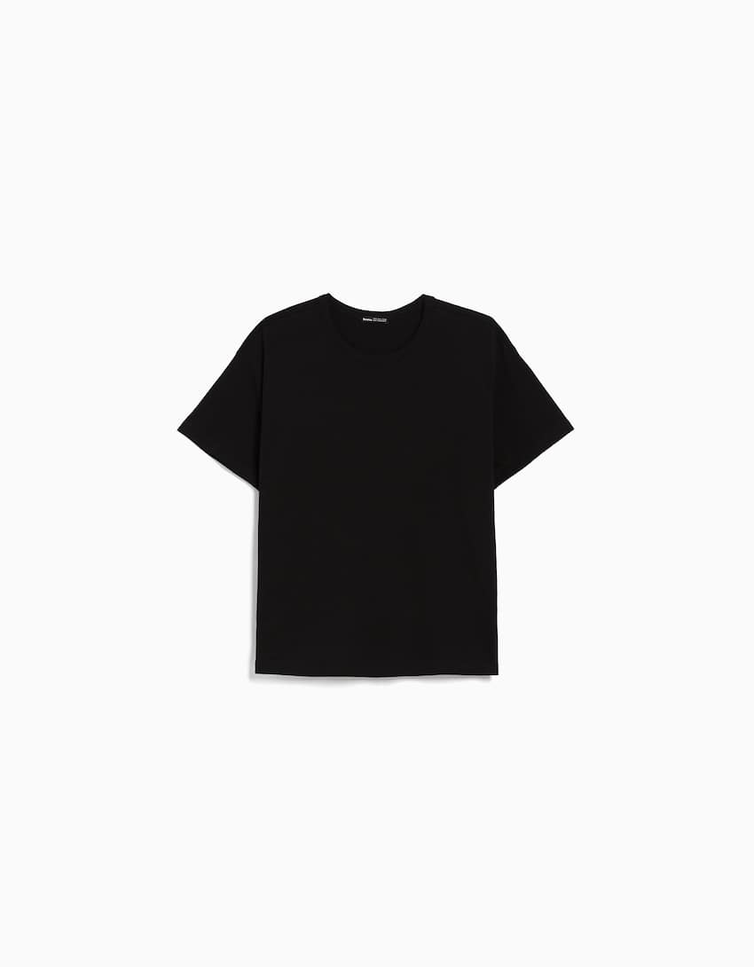 Oversized short sleeve T-shirt-Black-4