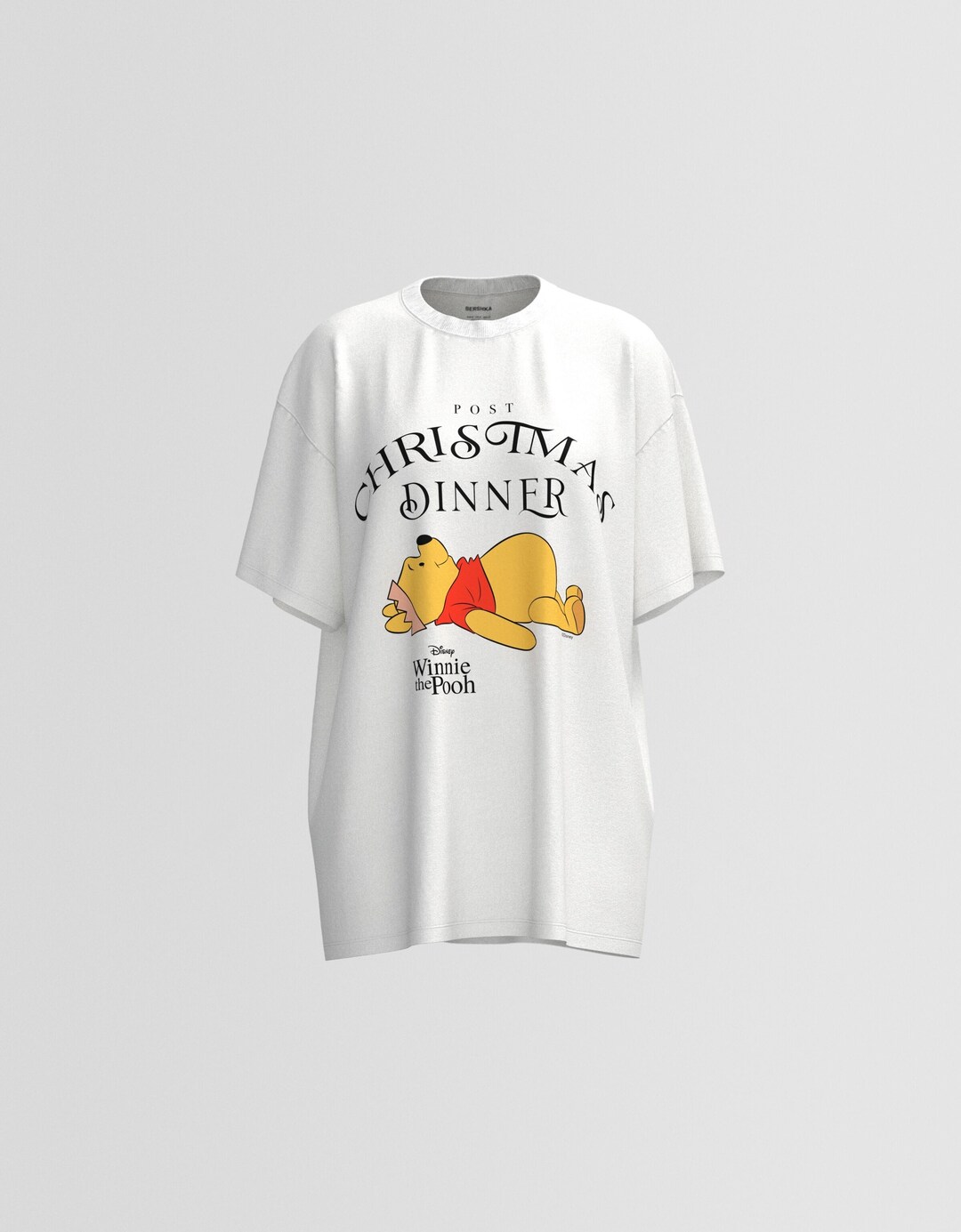 Oversize Winnie The Pooh T-Shirt mit kurzen Ärmeln und Print
