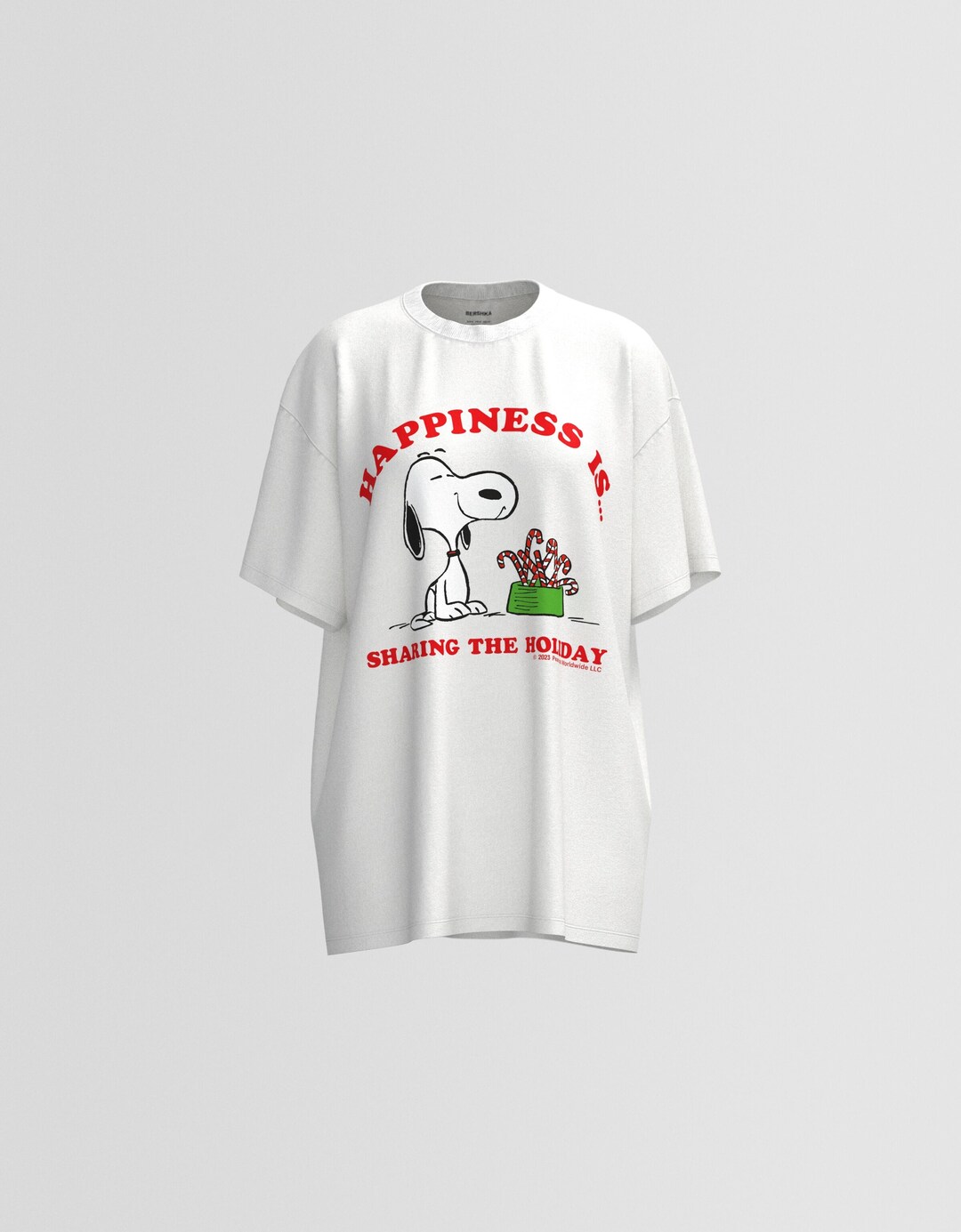 Oversize Snoopy T-Shirt mit kurzen Ärmeln und Print