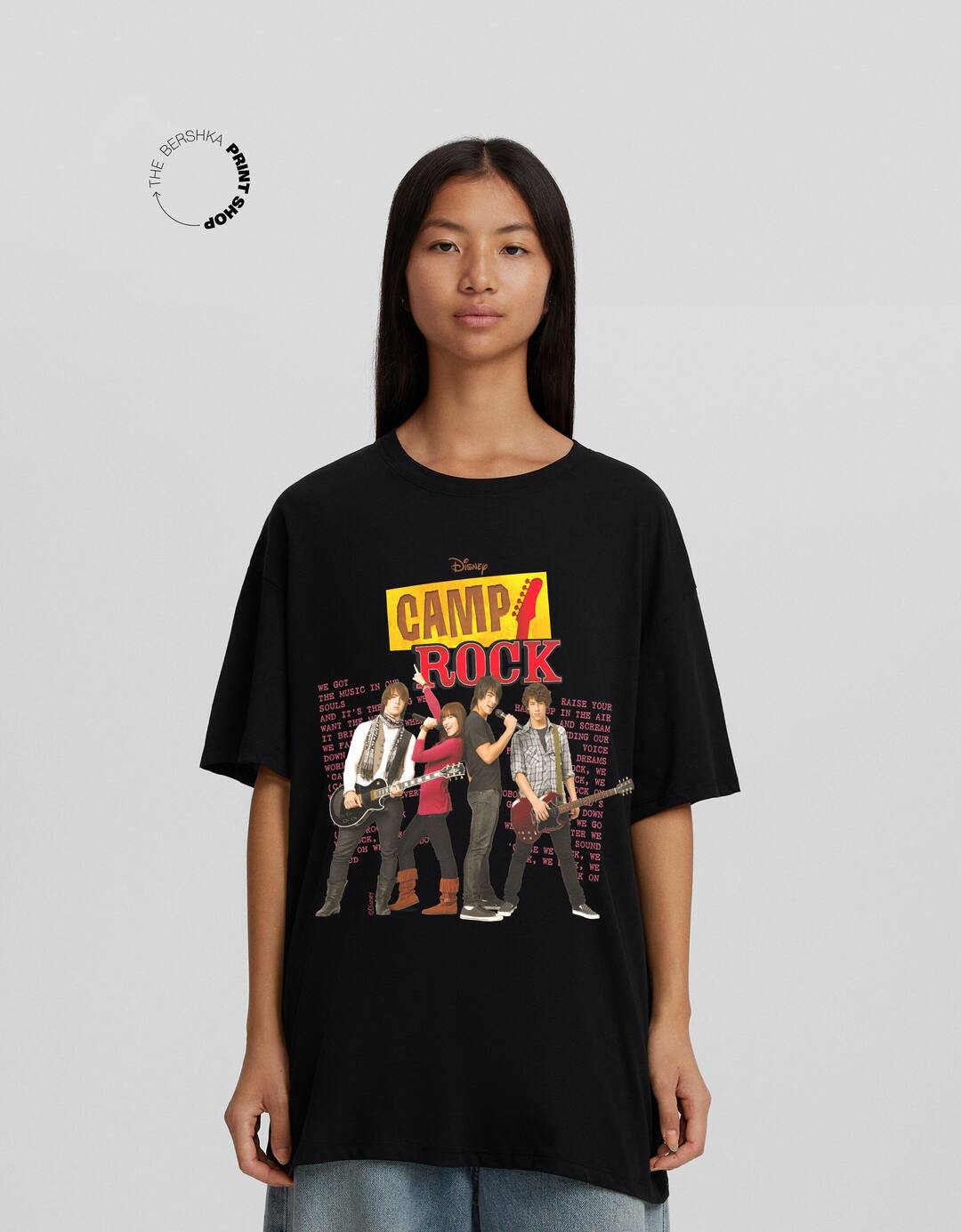 Camp Rock print oversize short sleeve T-shirt