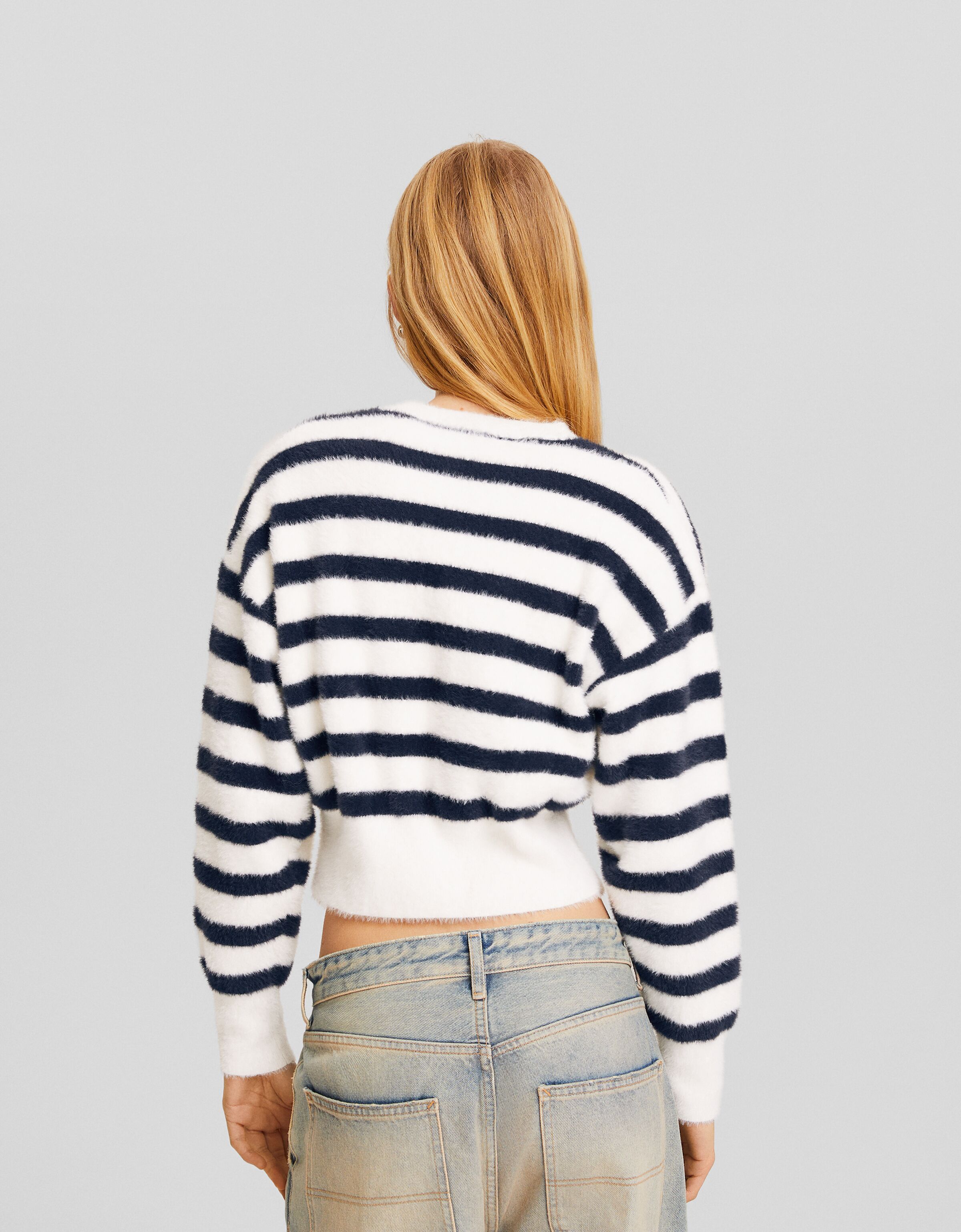 Faux fur cropped jumper on sale