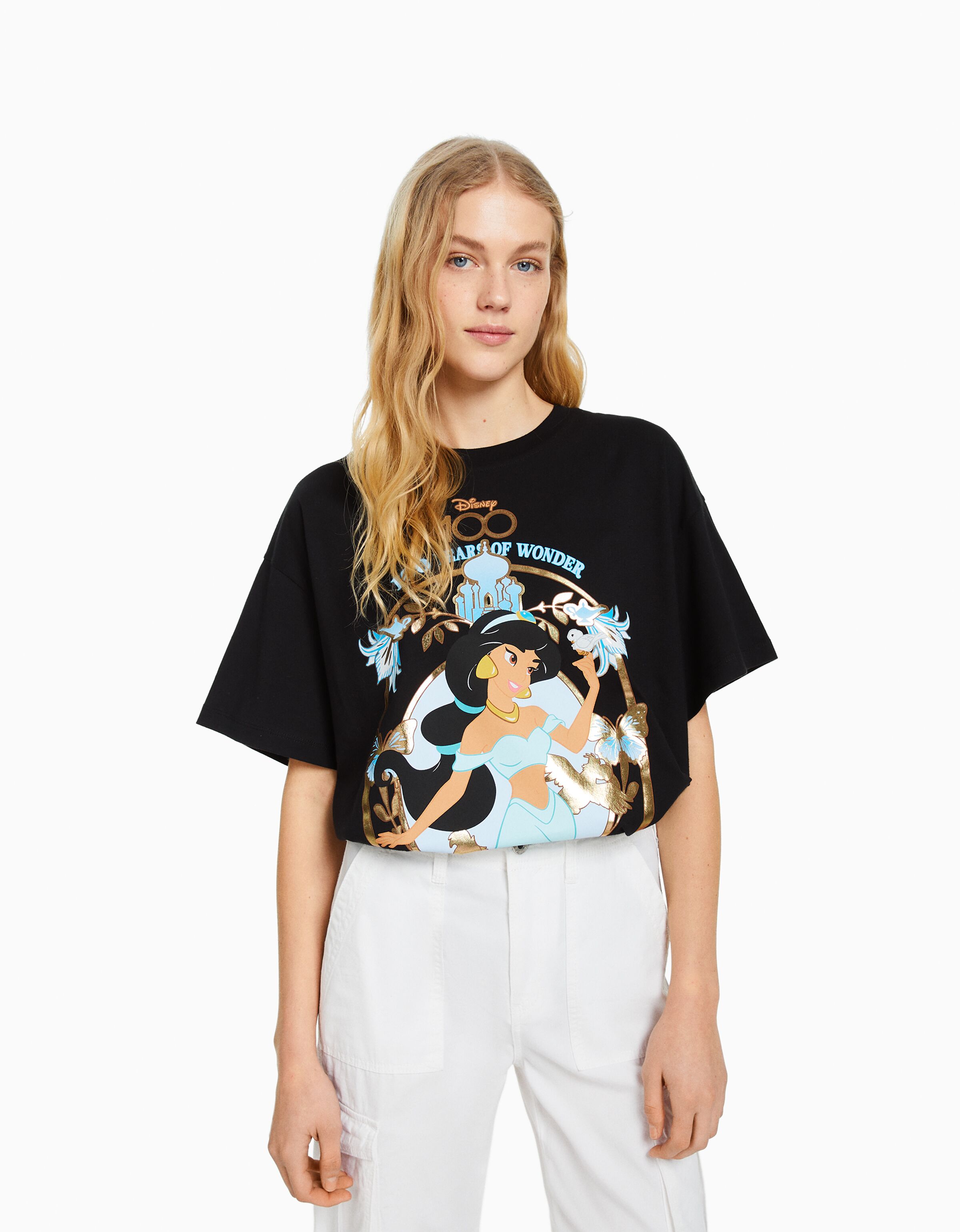 Jasmine print short sleeve T shirt