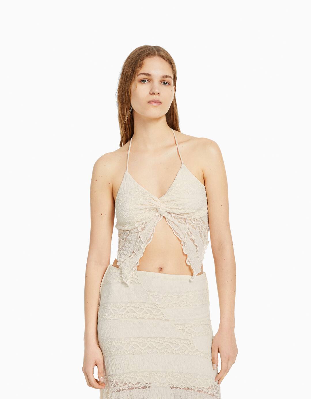 Blonde lace tank top
