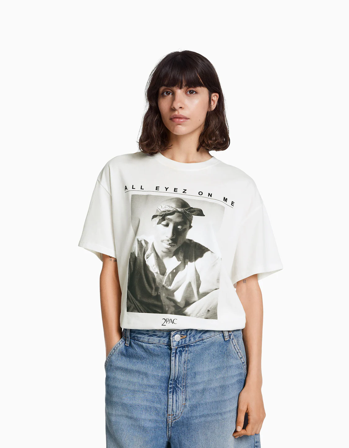Camiseta Tupac manga corta - Mujer | Bershka