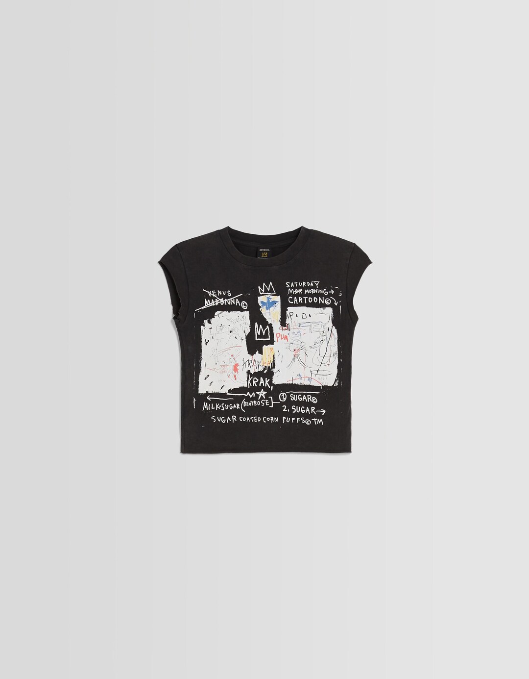 Jean-Michel Basquiat desenli kısa kollu t-shirt