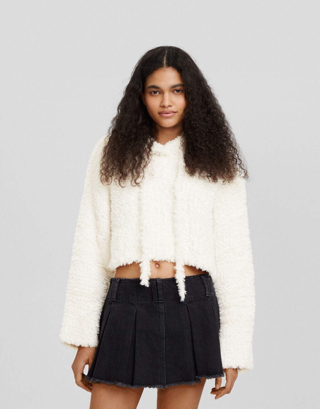 Fur hooded sweater store