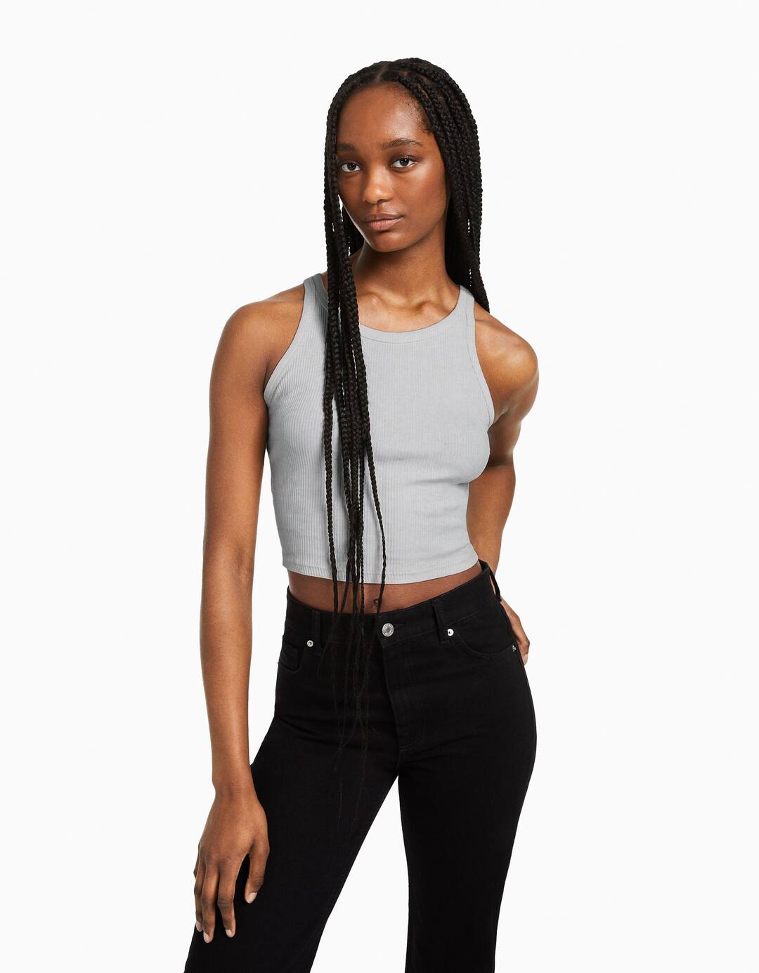 2-pack of sleeveless ribbed tops.