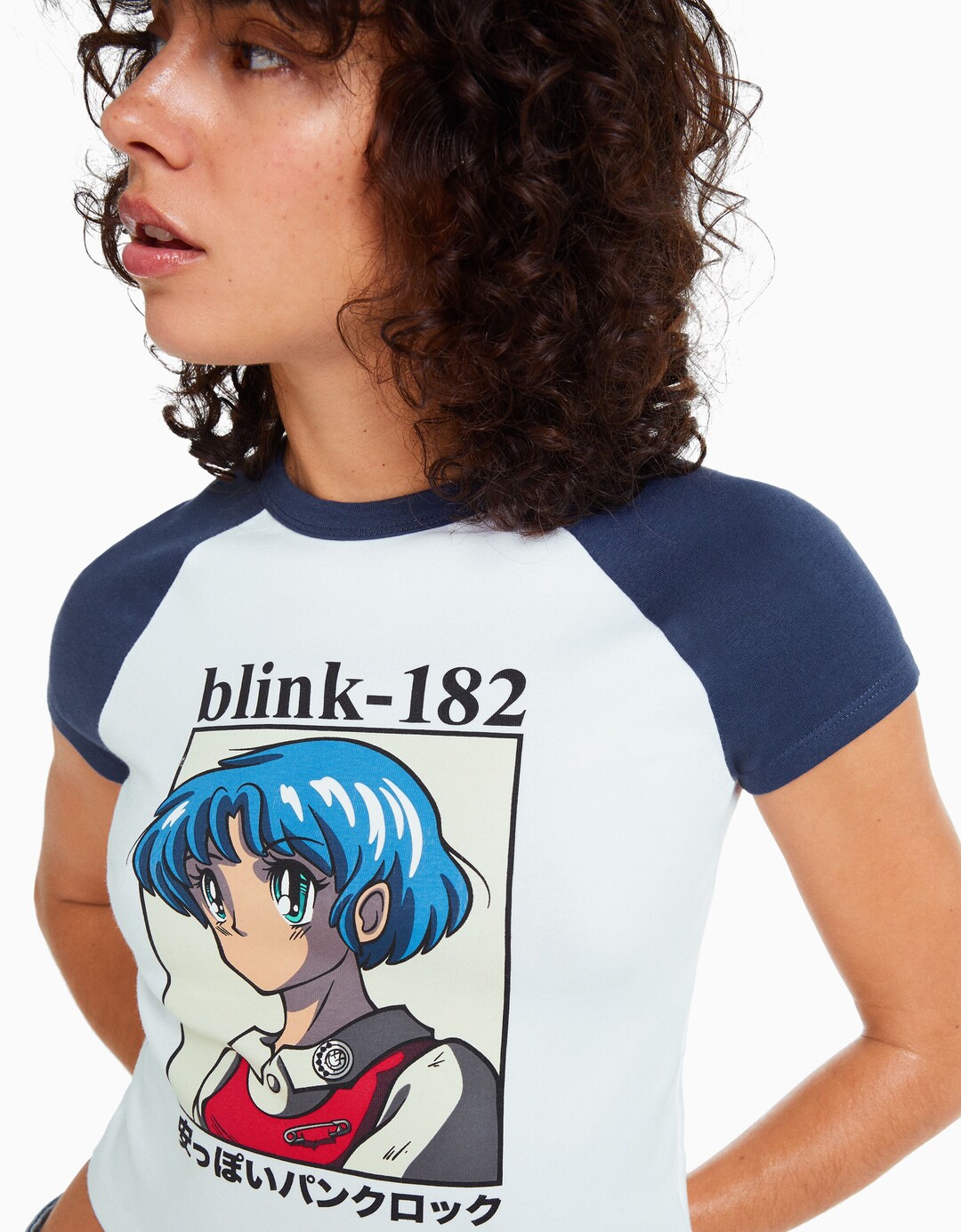 Koszulka z krótkim, raglanowym rękawem i nadrukiem z Blink-182