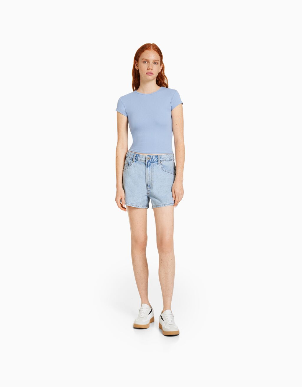 Bershka white shorts top