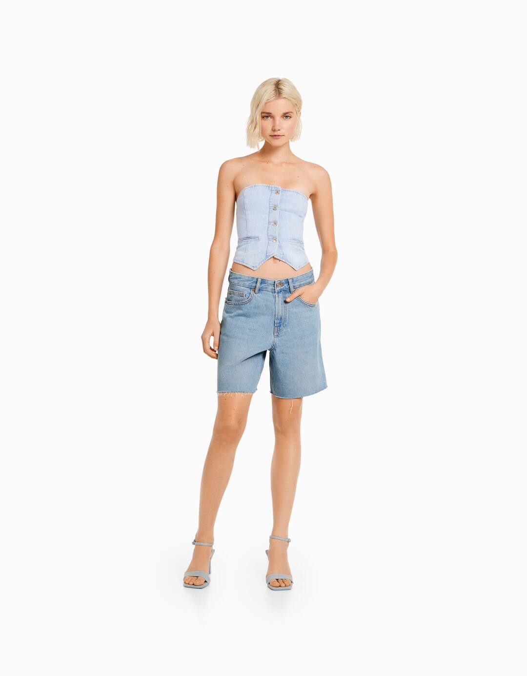 Vintage denim Bermuda shorts