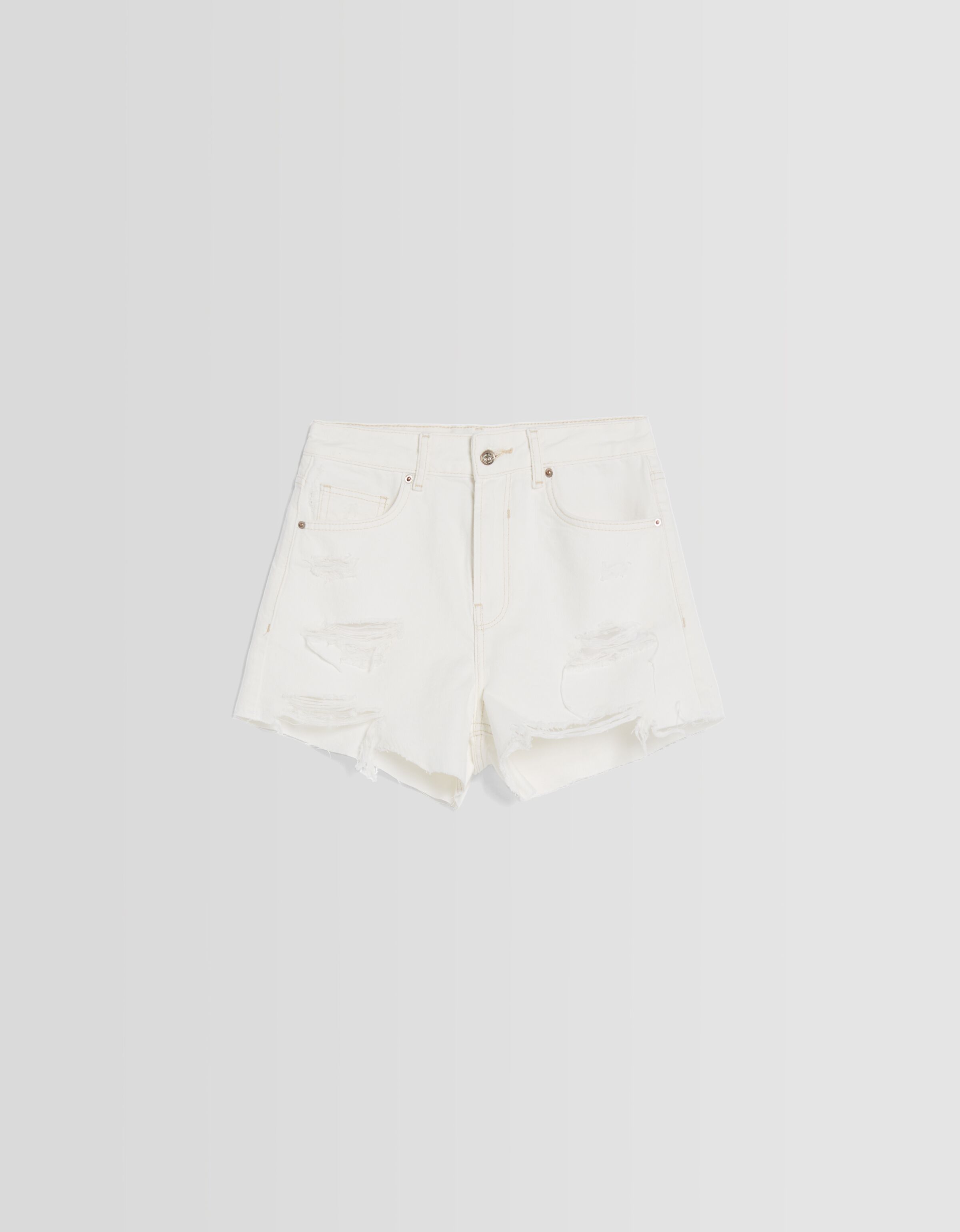 White ripped sale shorts