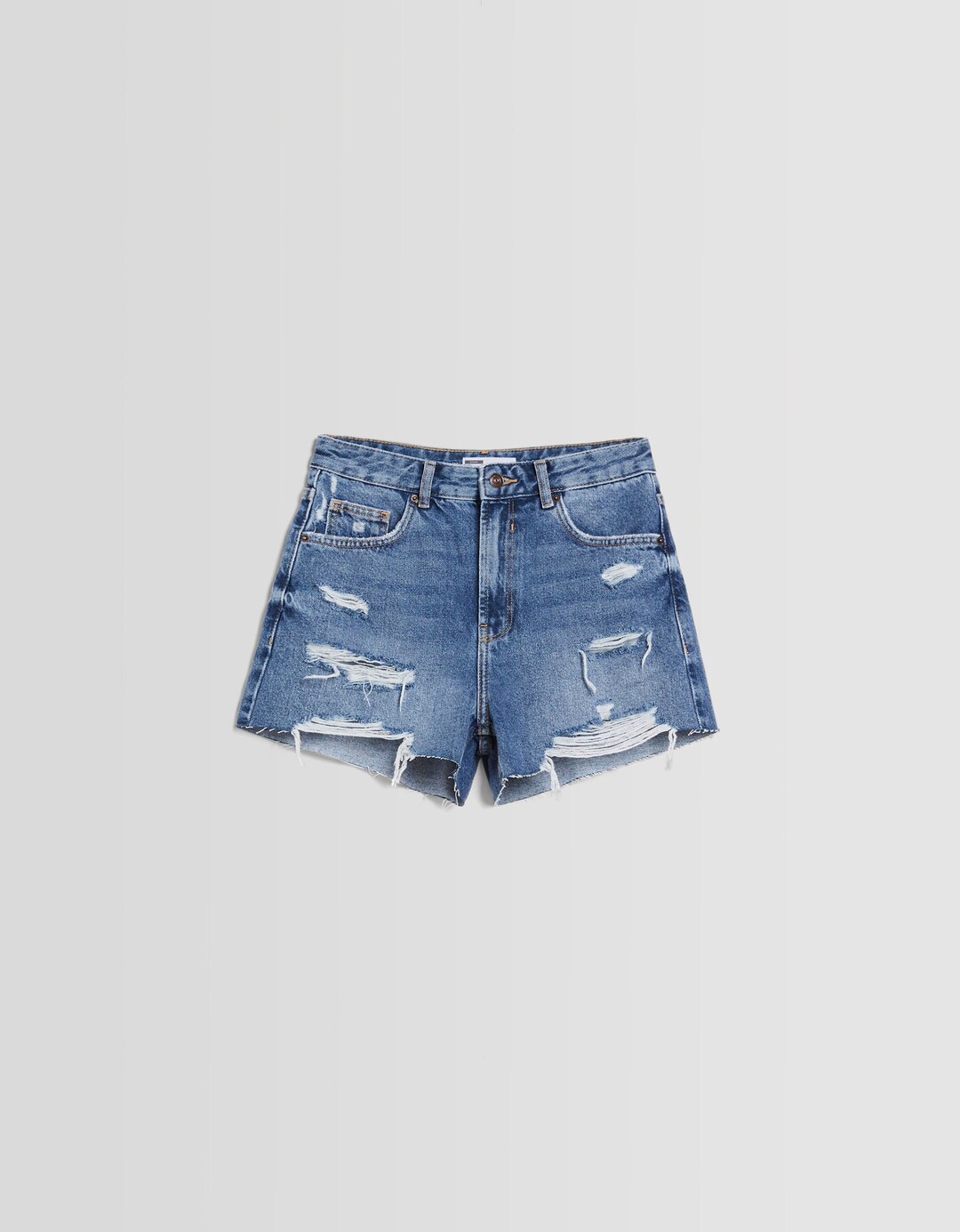 Jeansshorts mit Rissen und Taschen