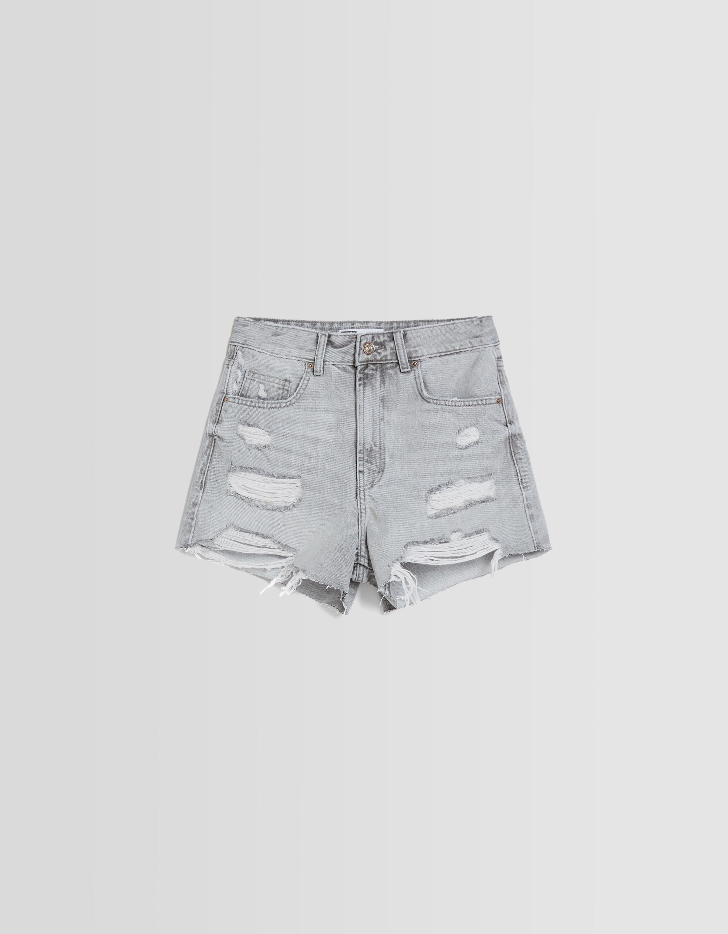 Shorts jeans strappati outlet bershka
