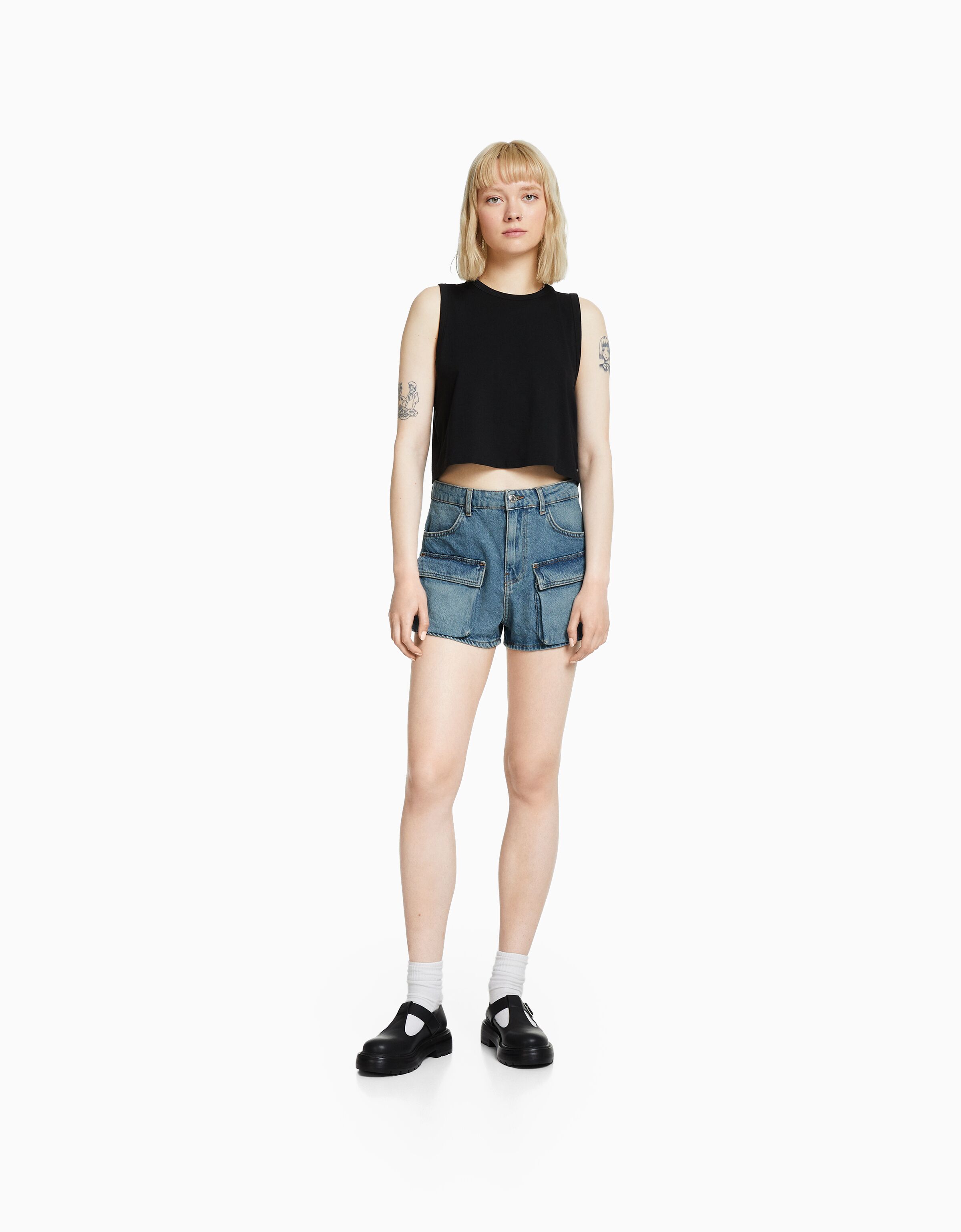 Bershka denim shorts best sale