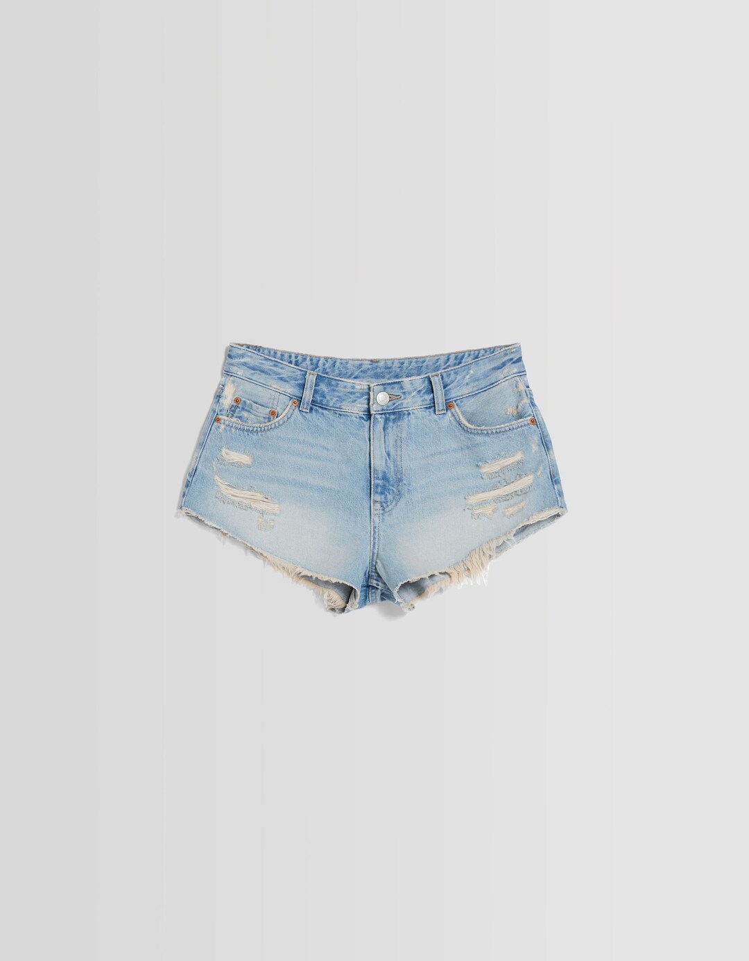 Jeansshorts mit Zierrissen im Vintage-Look