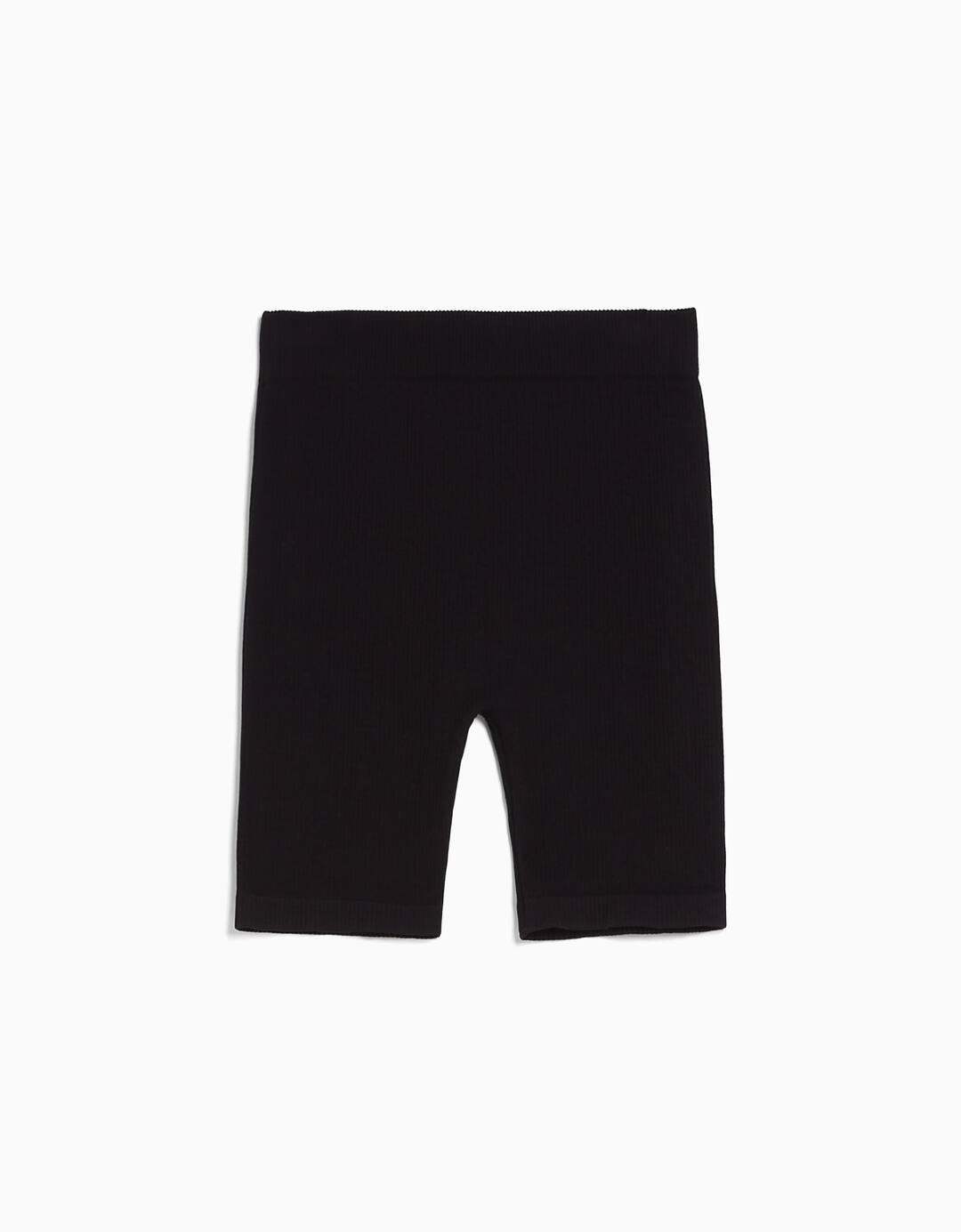 Seamless ribbed cycling shorts
