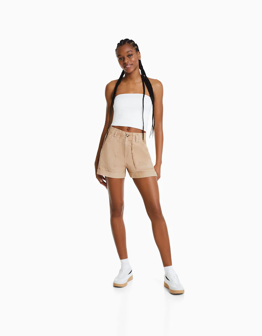 cotton Bermuda shorts - Skirts - Teen | Bershka