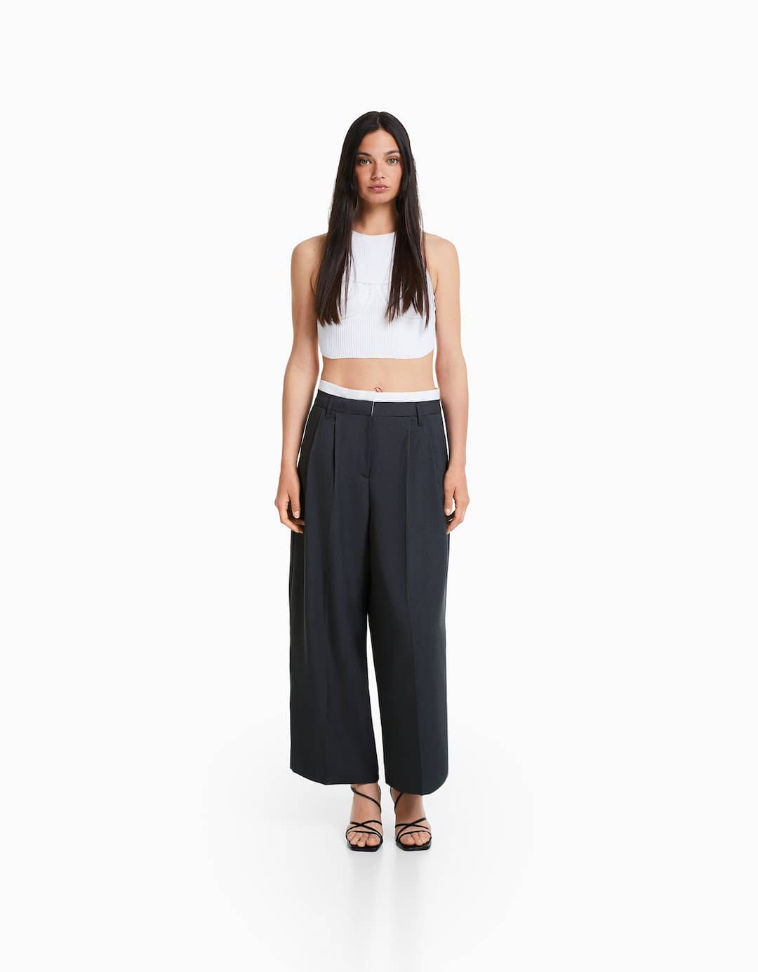 Wide leg tailoring culotte trousers