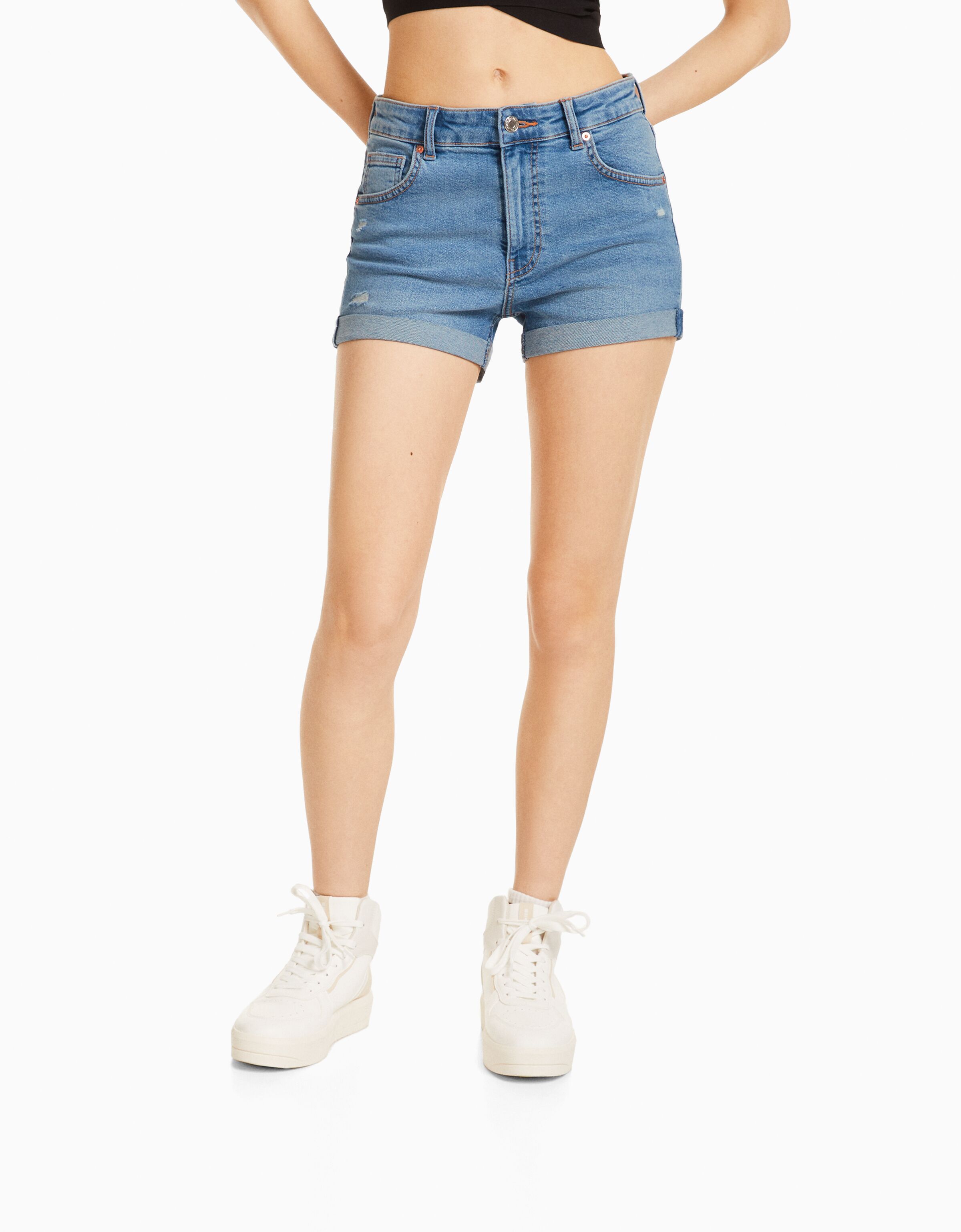 Roll up online denim shorts