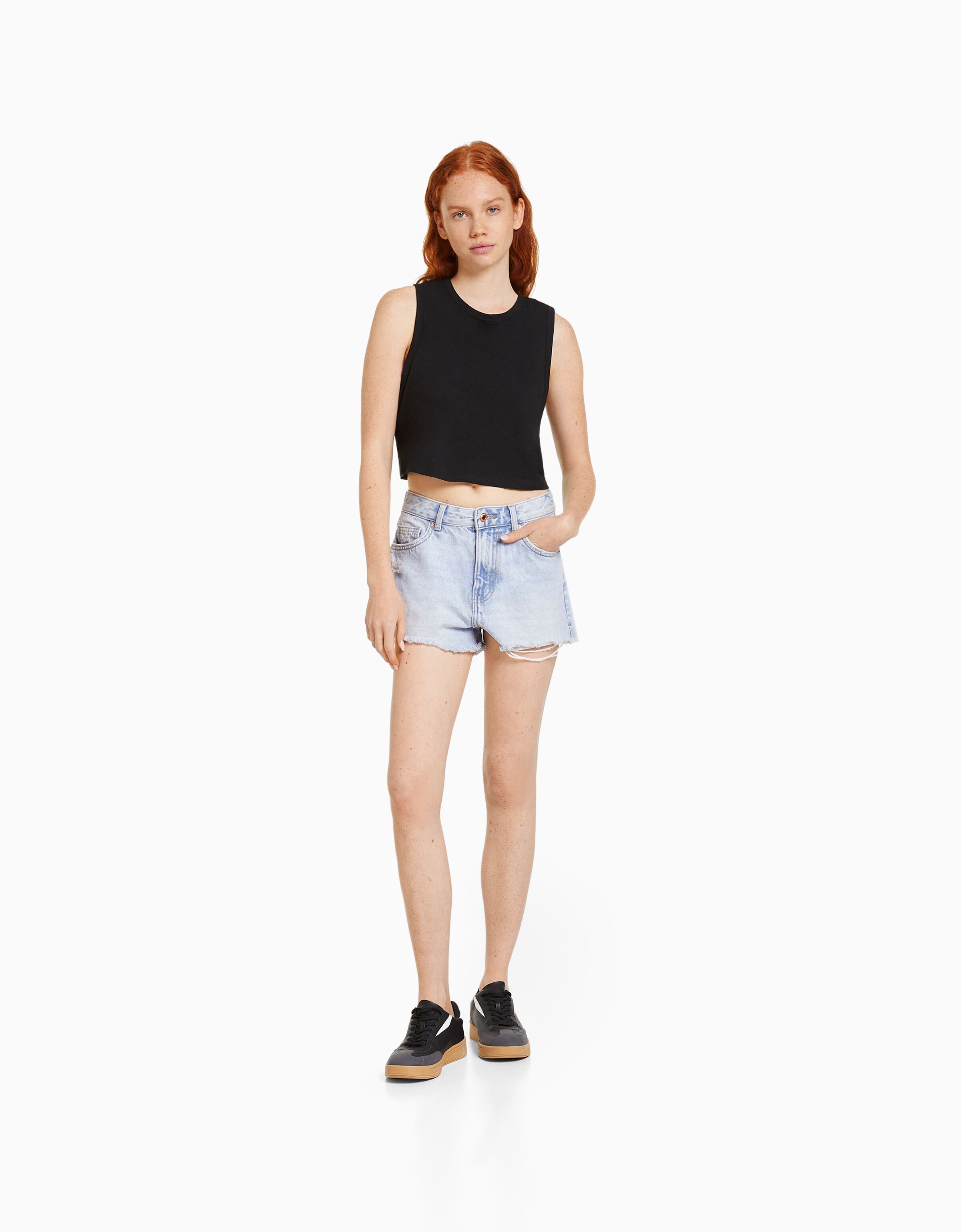 Shorts jeans strappati store bershka