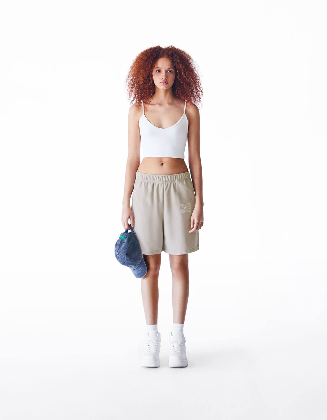 Plush cotton blend shorts