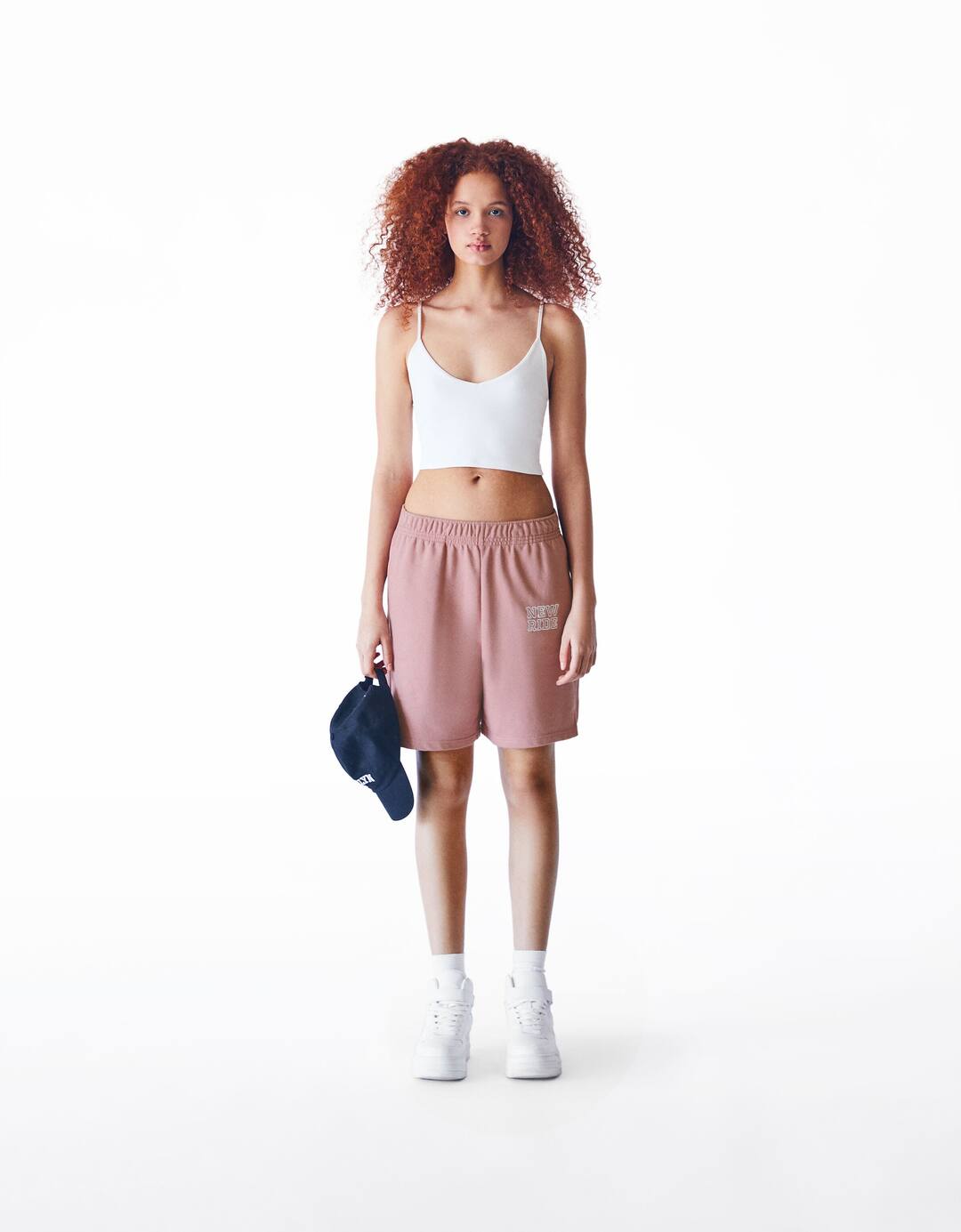 Plush cotton blend shorts