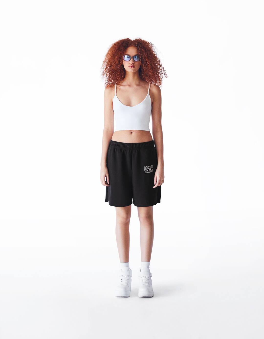Plush cotton blend shorts