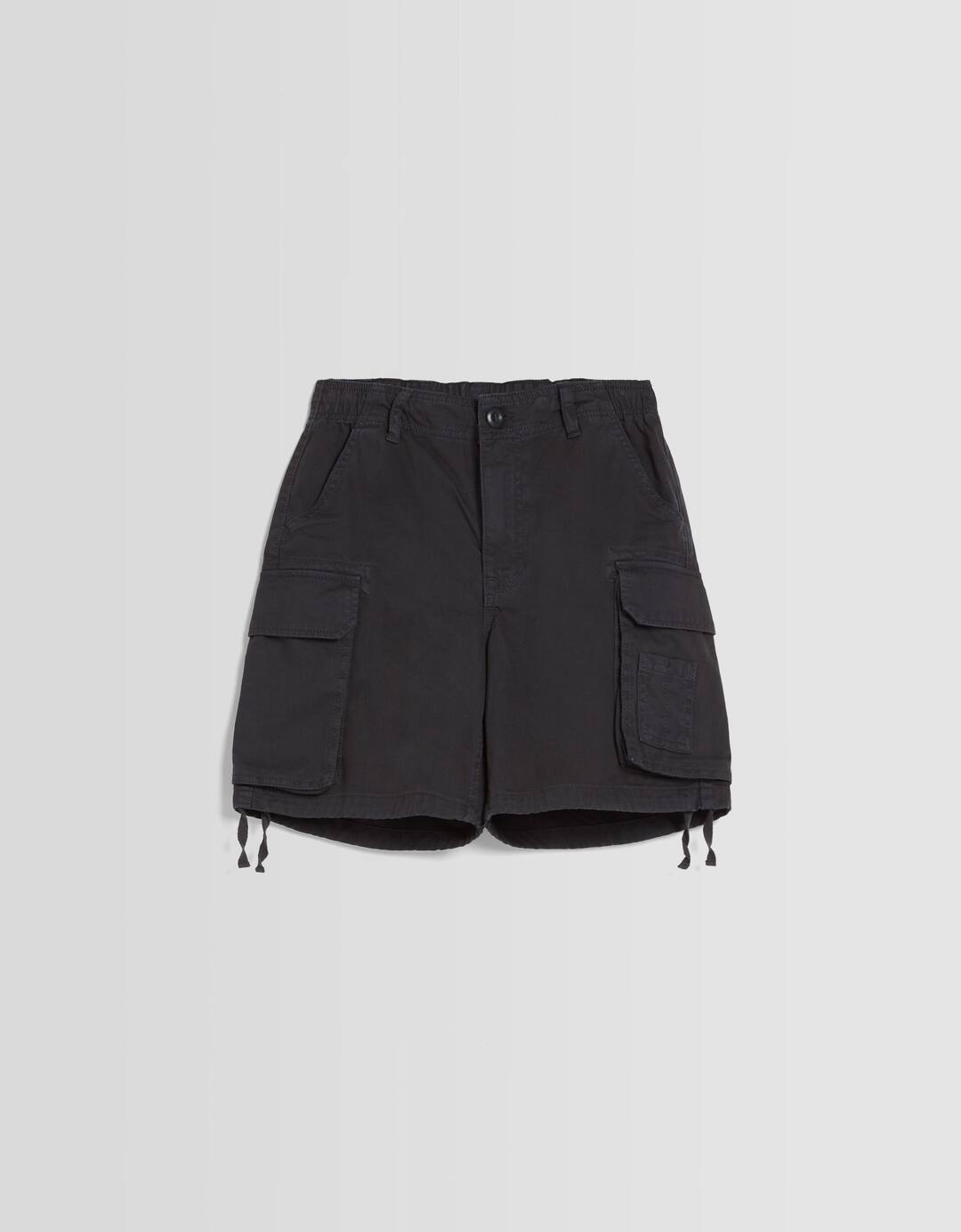 Cotton cargo Bermuda shorts with straps