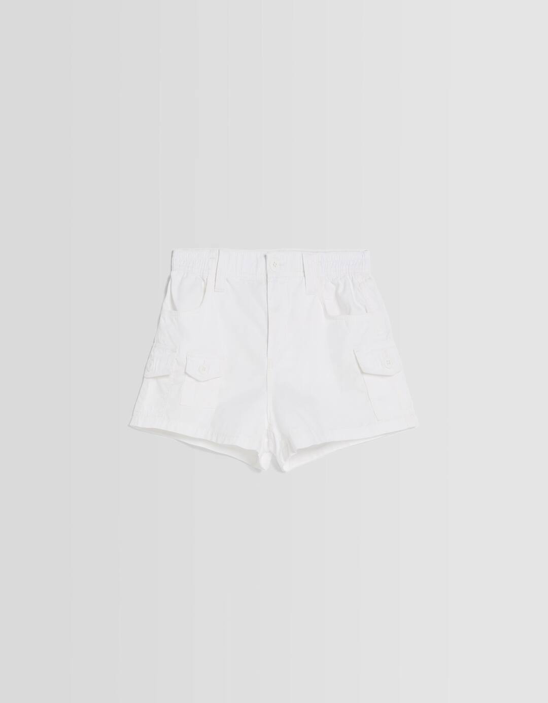 Multi-cargo cotton shorts