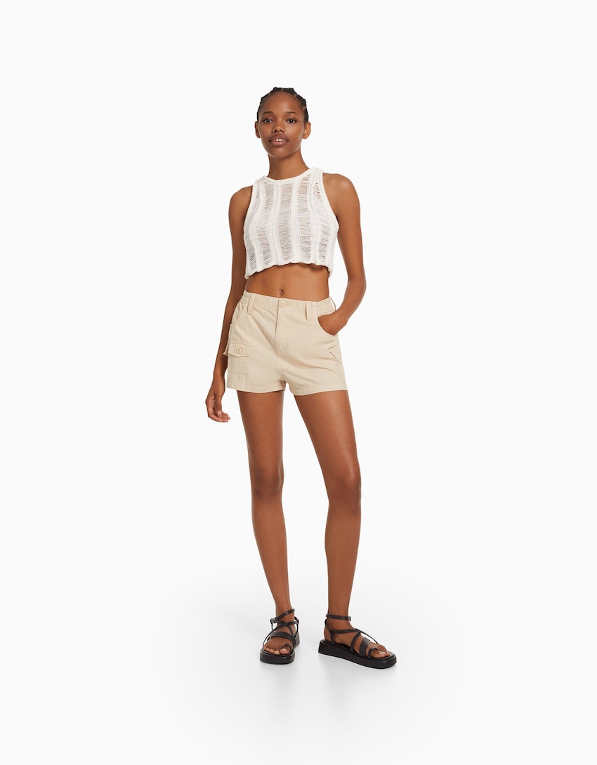 R Pollinate Main street Multi-cargo cotton shorts - Skirts - BSK Teen | Bershka