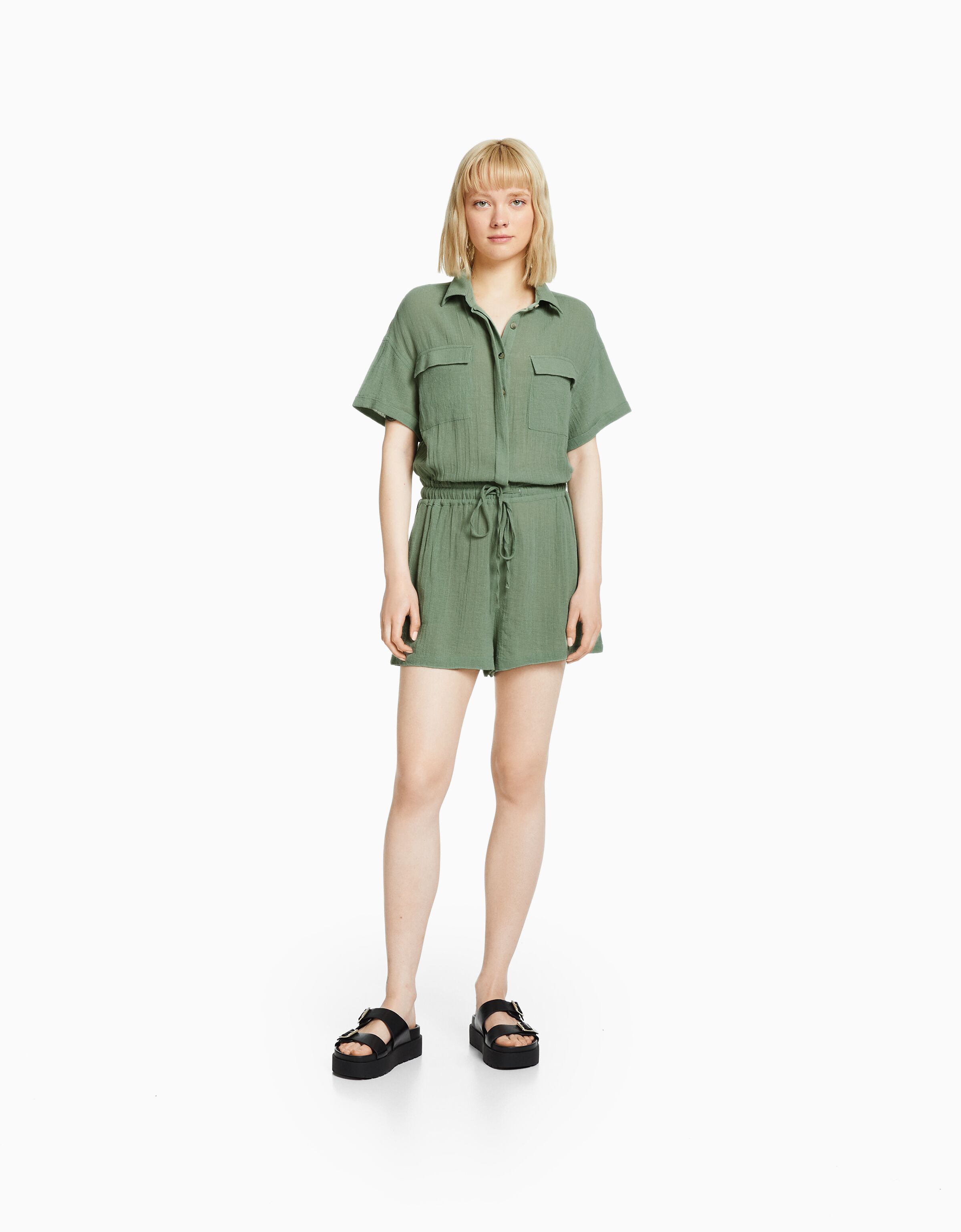 Bershka best sale utility playsuit