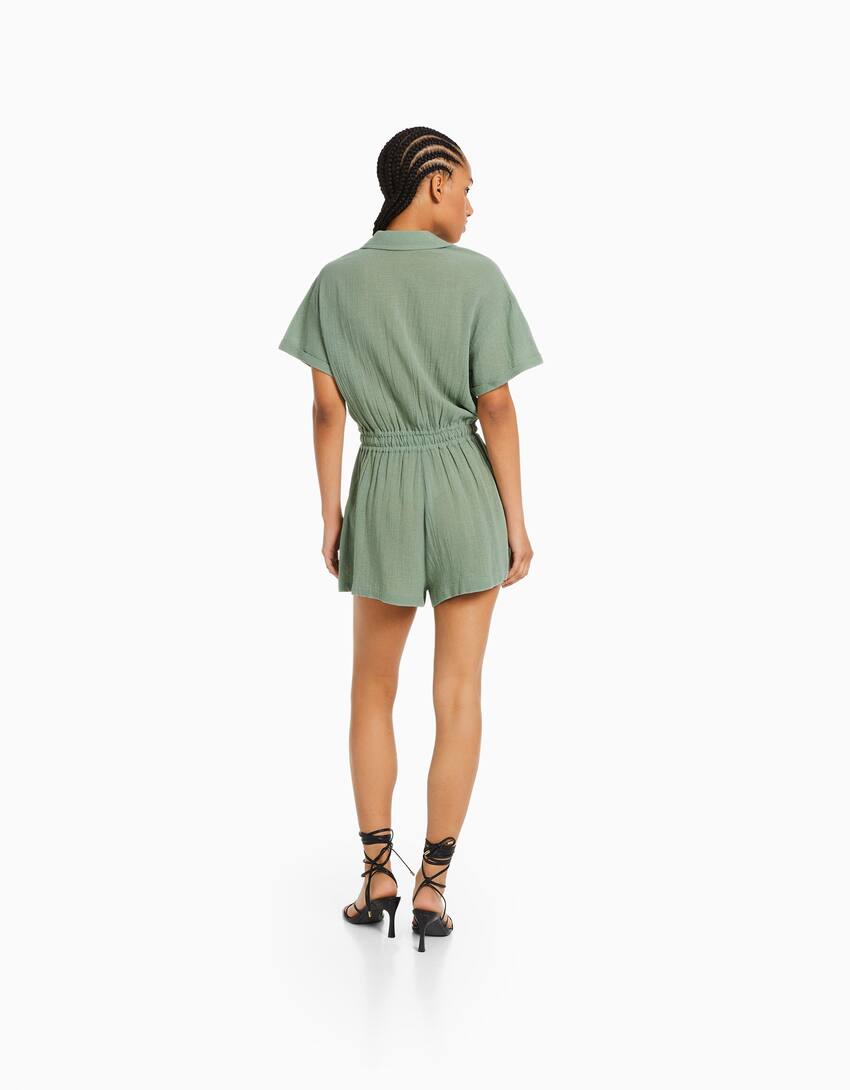 Rustic utility playsuit-Green-2
